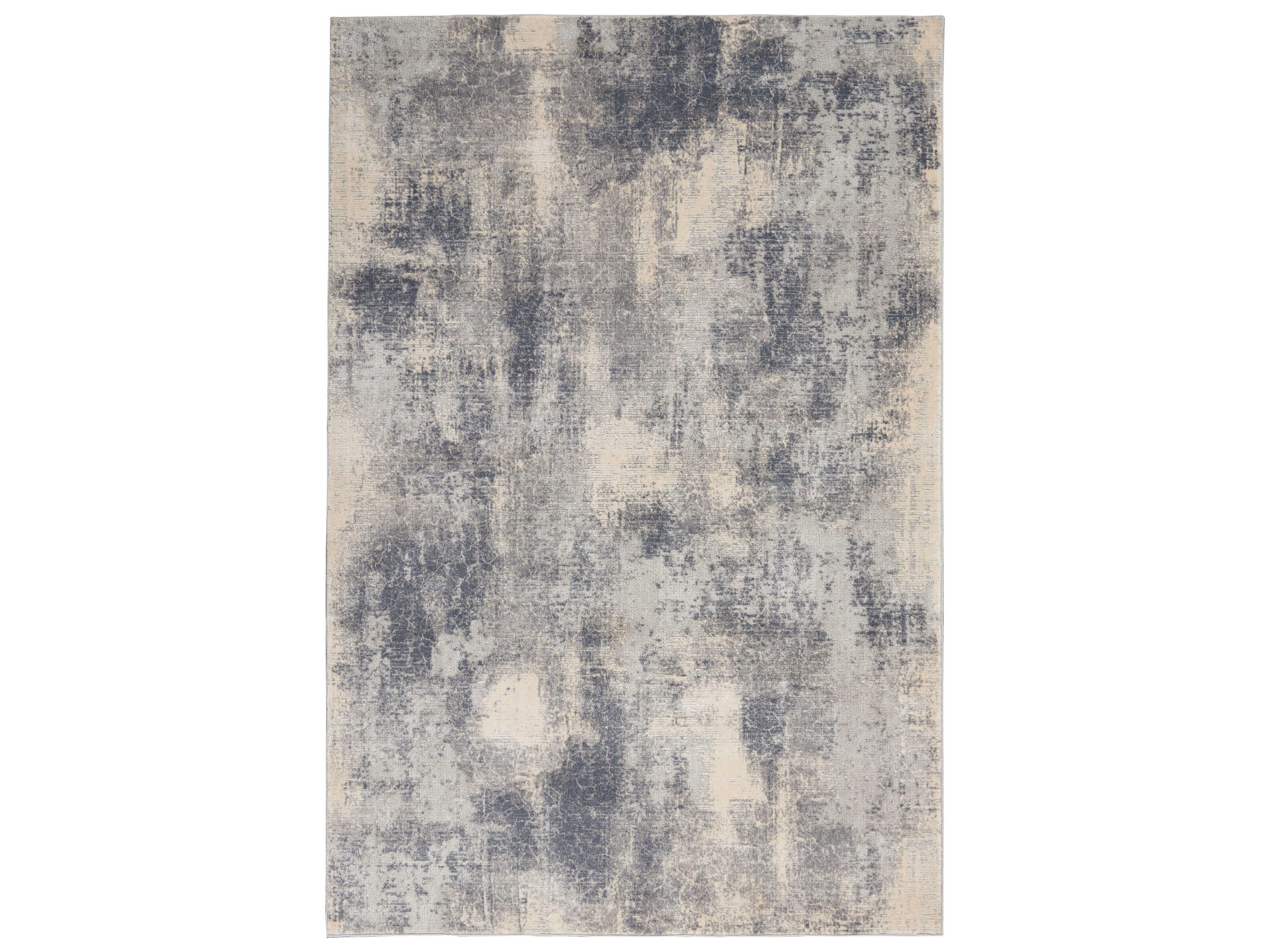 Rustic Textures RUS02 Blue Ivory Abstract Area Rug