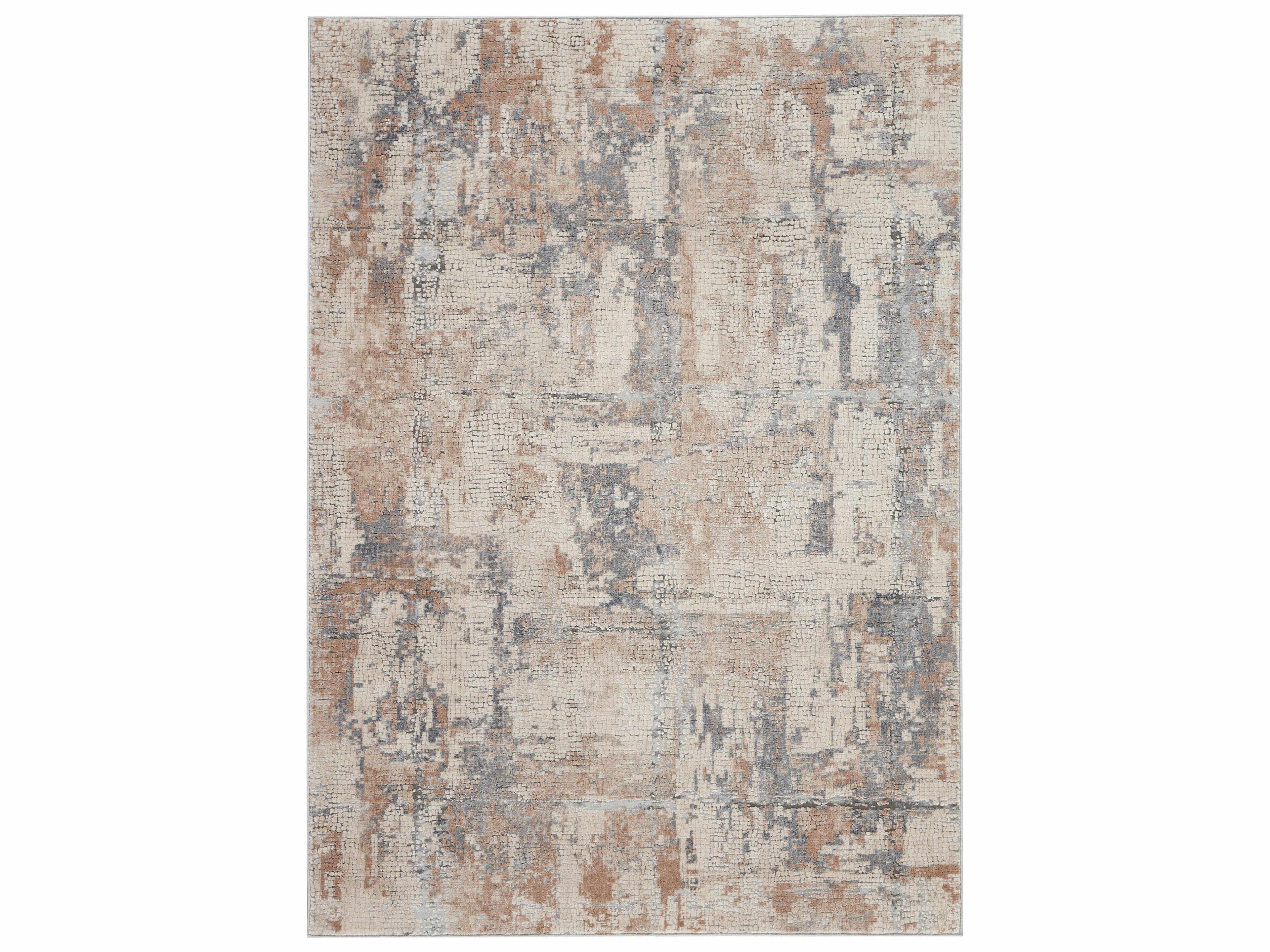 Rustic Textures Abstract Distressed Area Rug