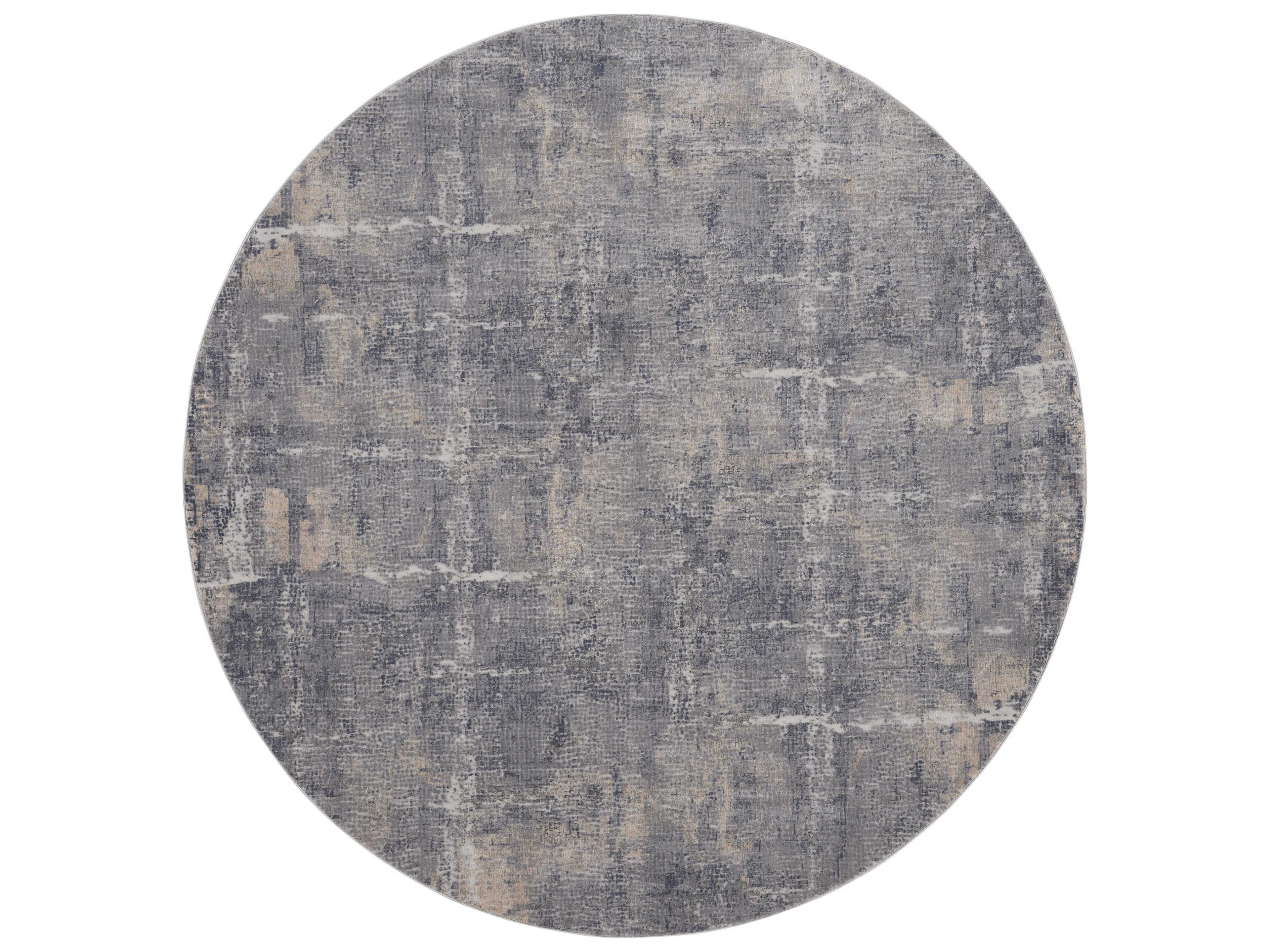Rustic Textures RUS06 Grey Beige Abstract Area Rug
