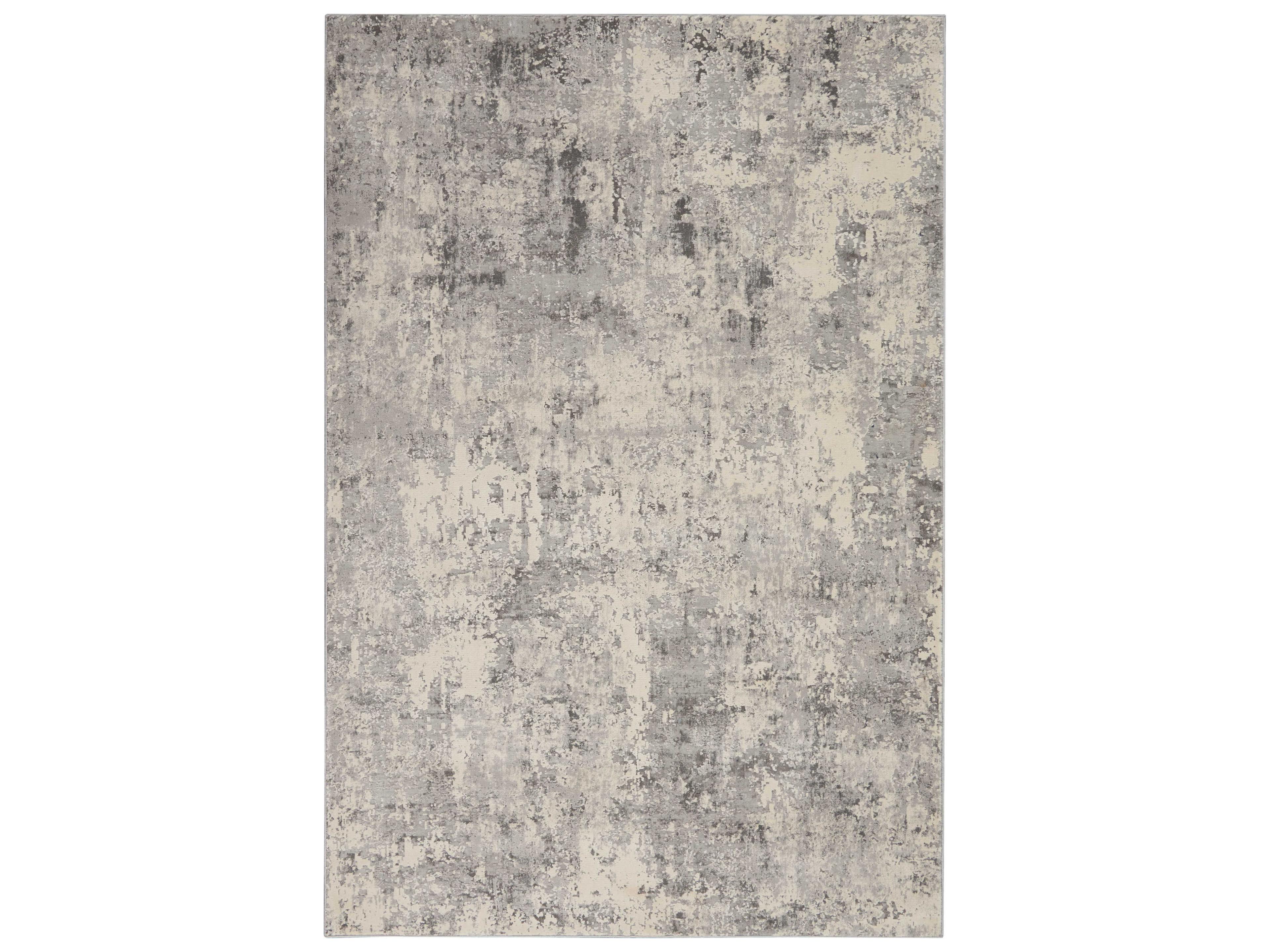 Rustic Textures Area Rug Modern Abstract Grey Beige
