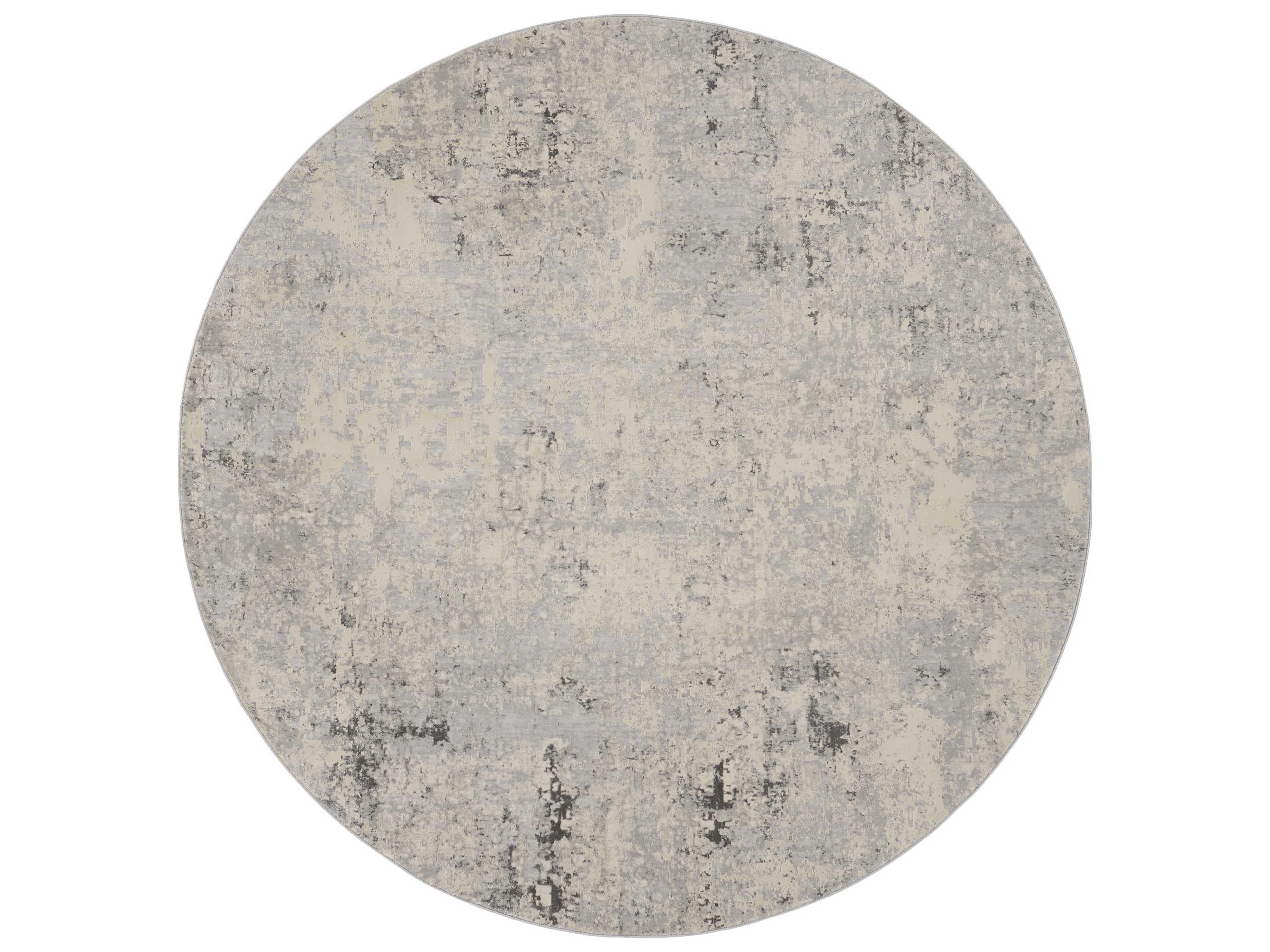 Rustic Textures Abstract Area Rug in Grey and Beige