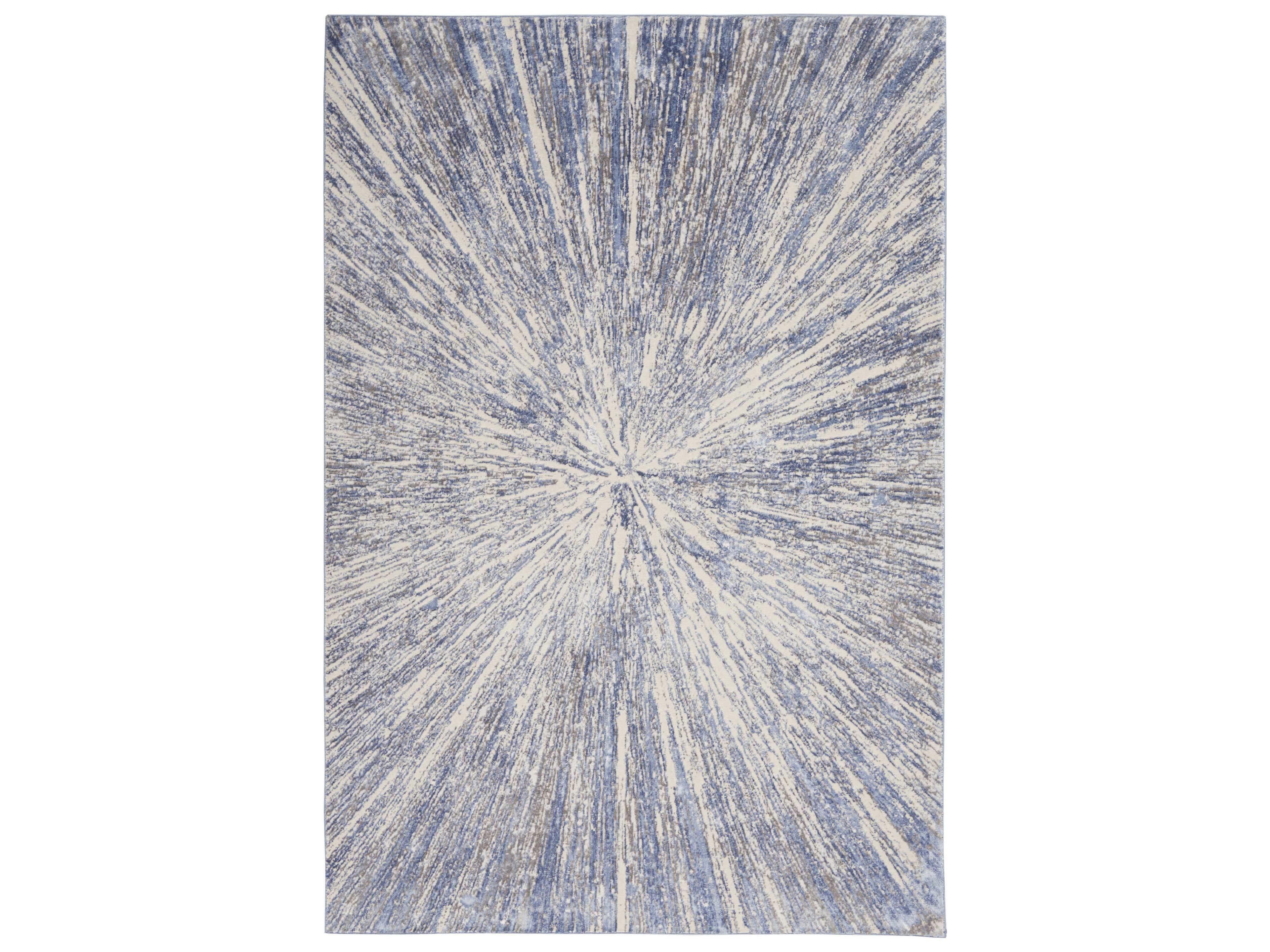 Silky Textures Area Rug Abstract Starburst Design