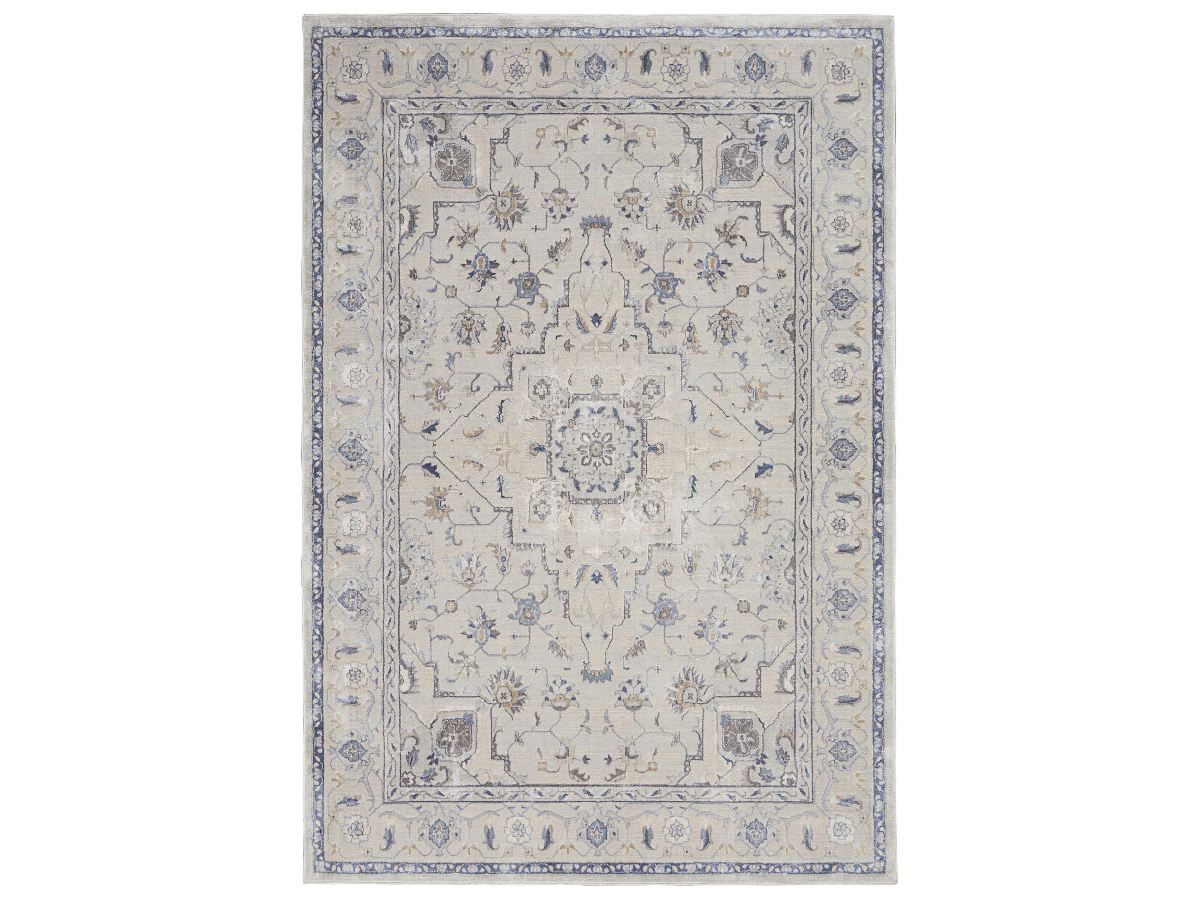 Silky Textures Bordered Area Rug