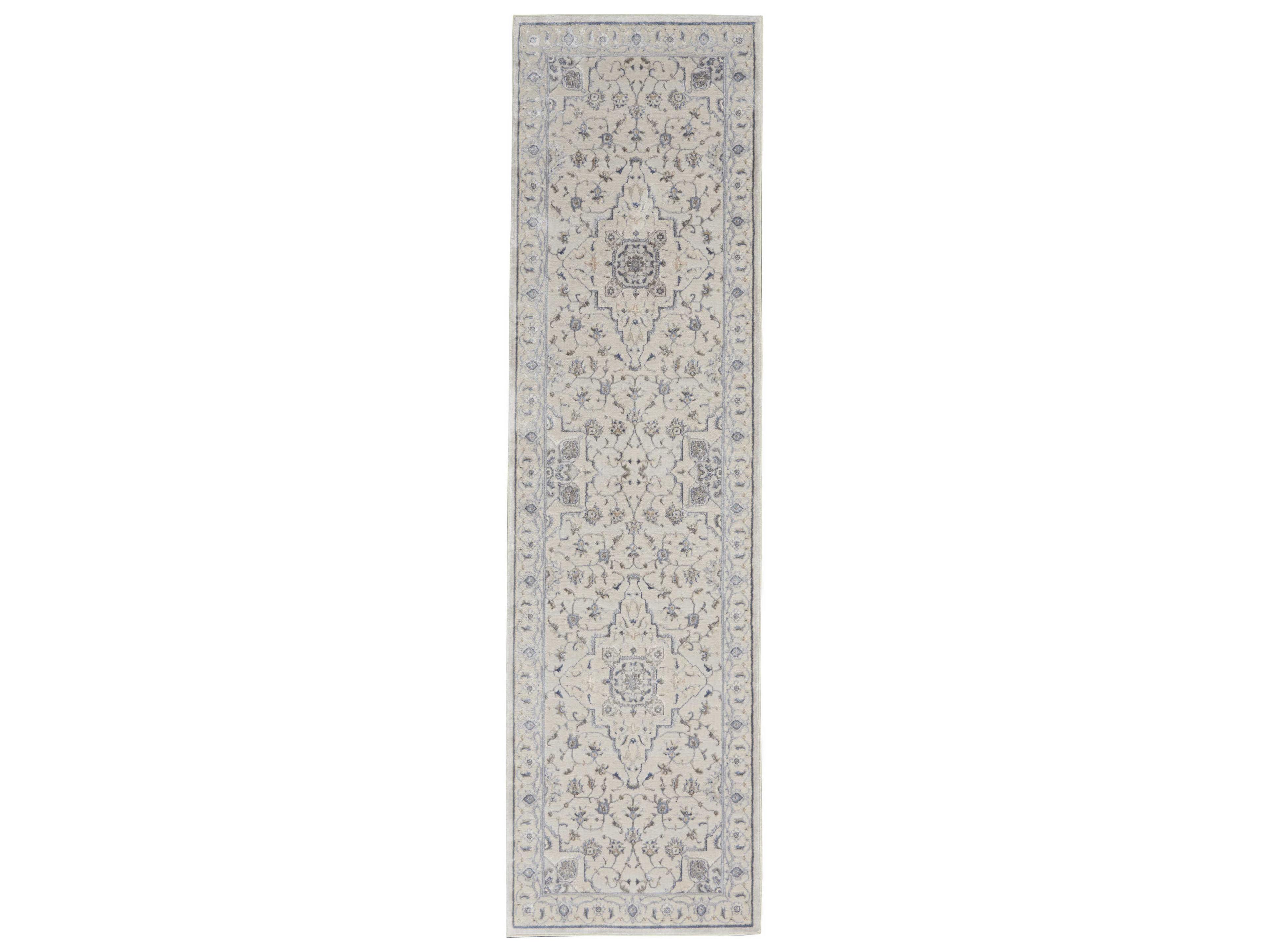 Silky Textures Bordered Runner Area Rug
