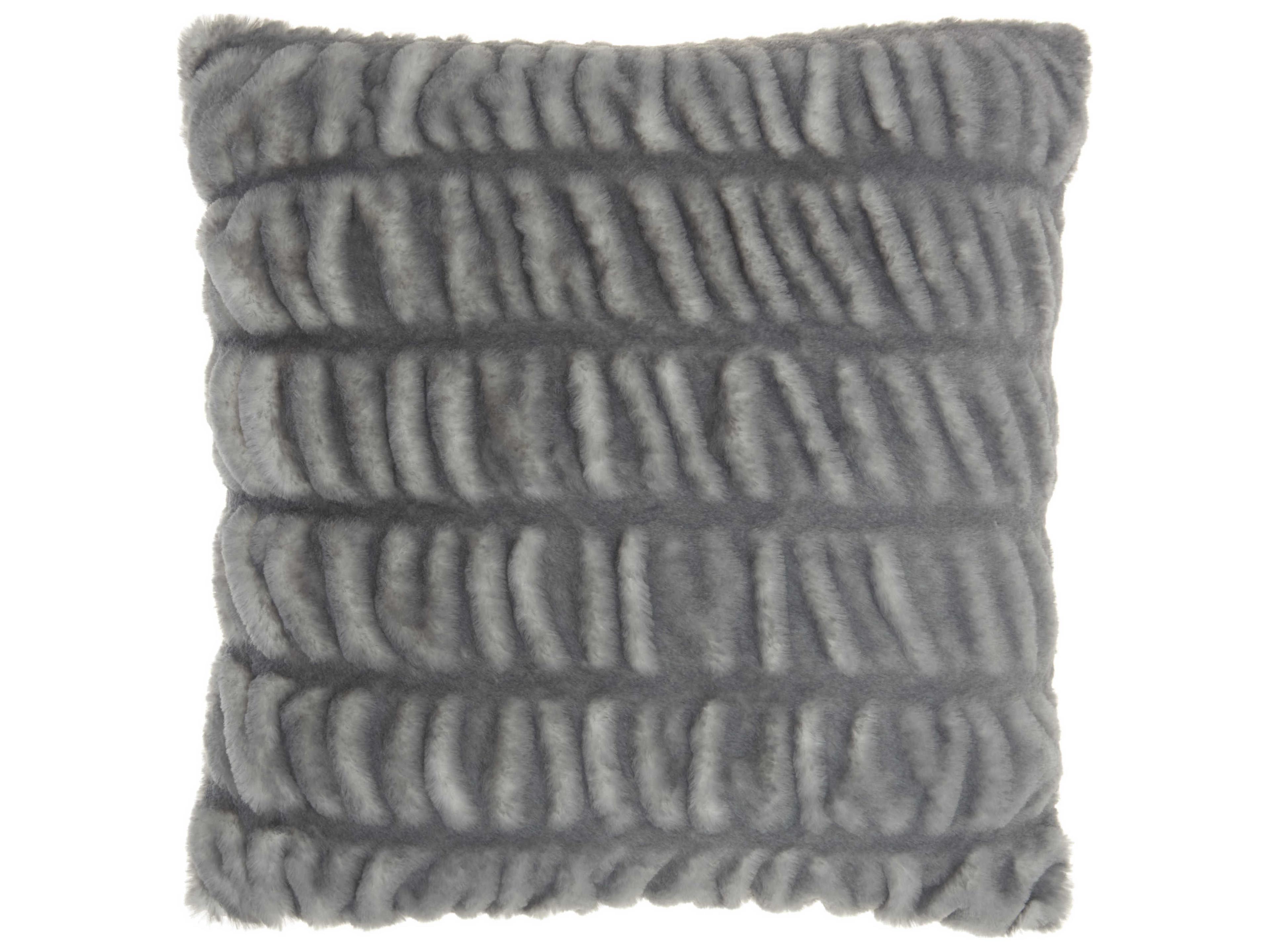 Faux Fur Charcoal 20" x 20" Pillow