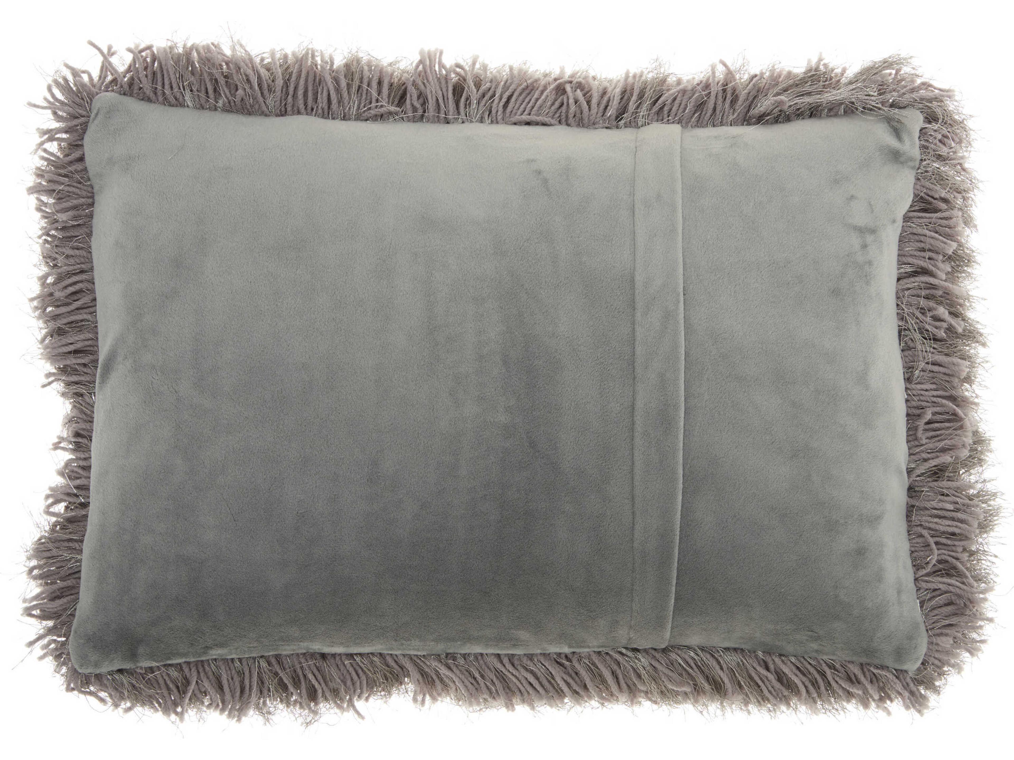 Nourison Shag Charcoal Pillow