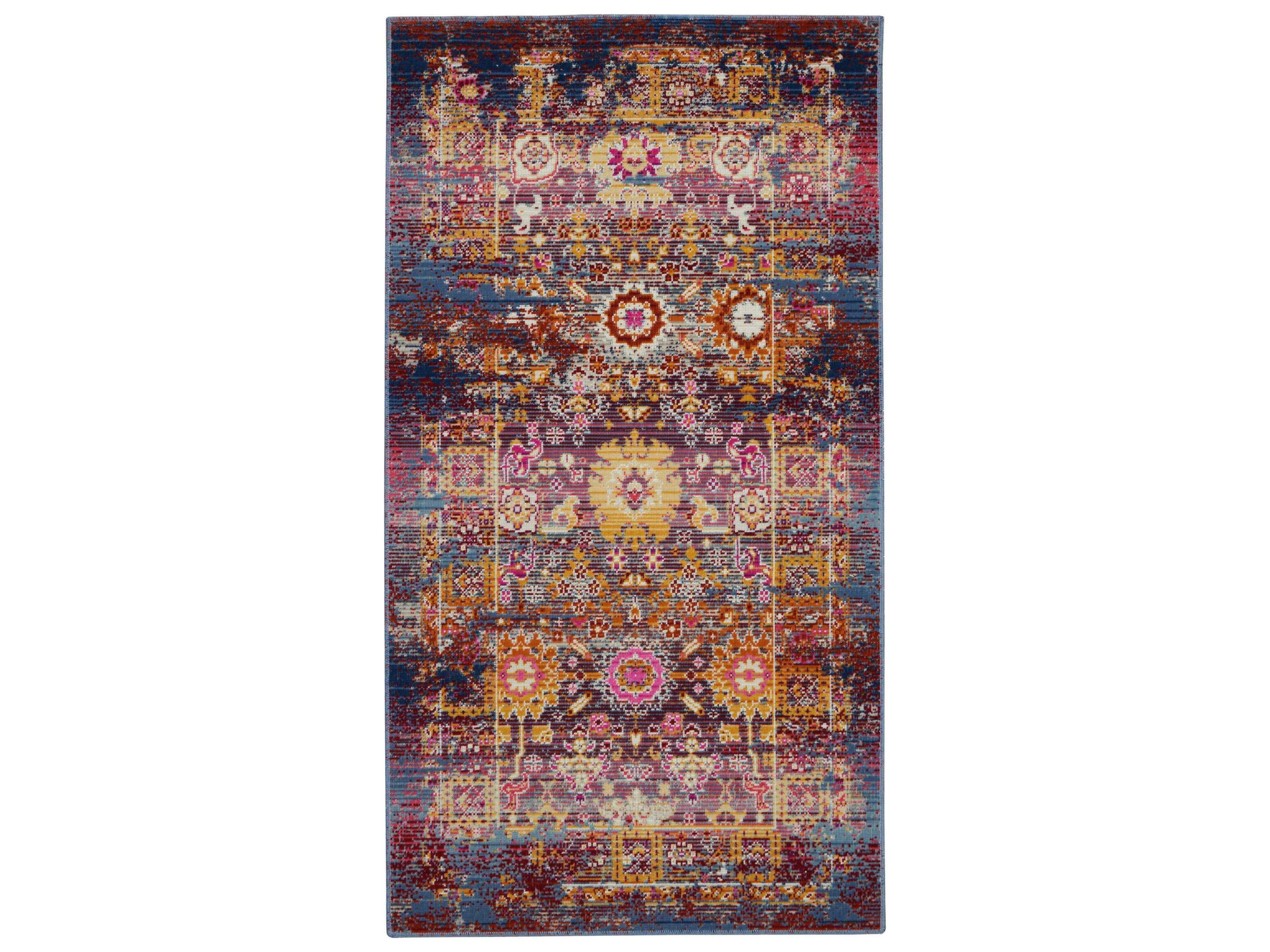 Vintage Kashan Bordered Area Rug