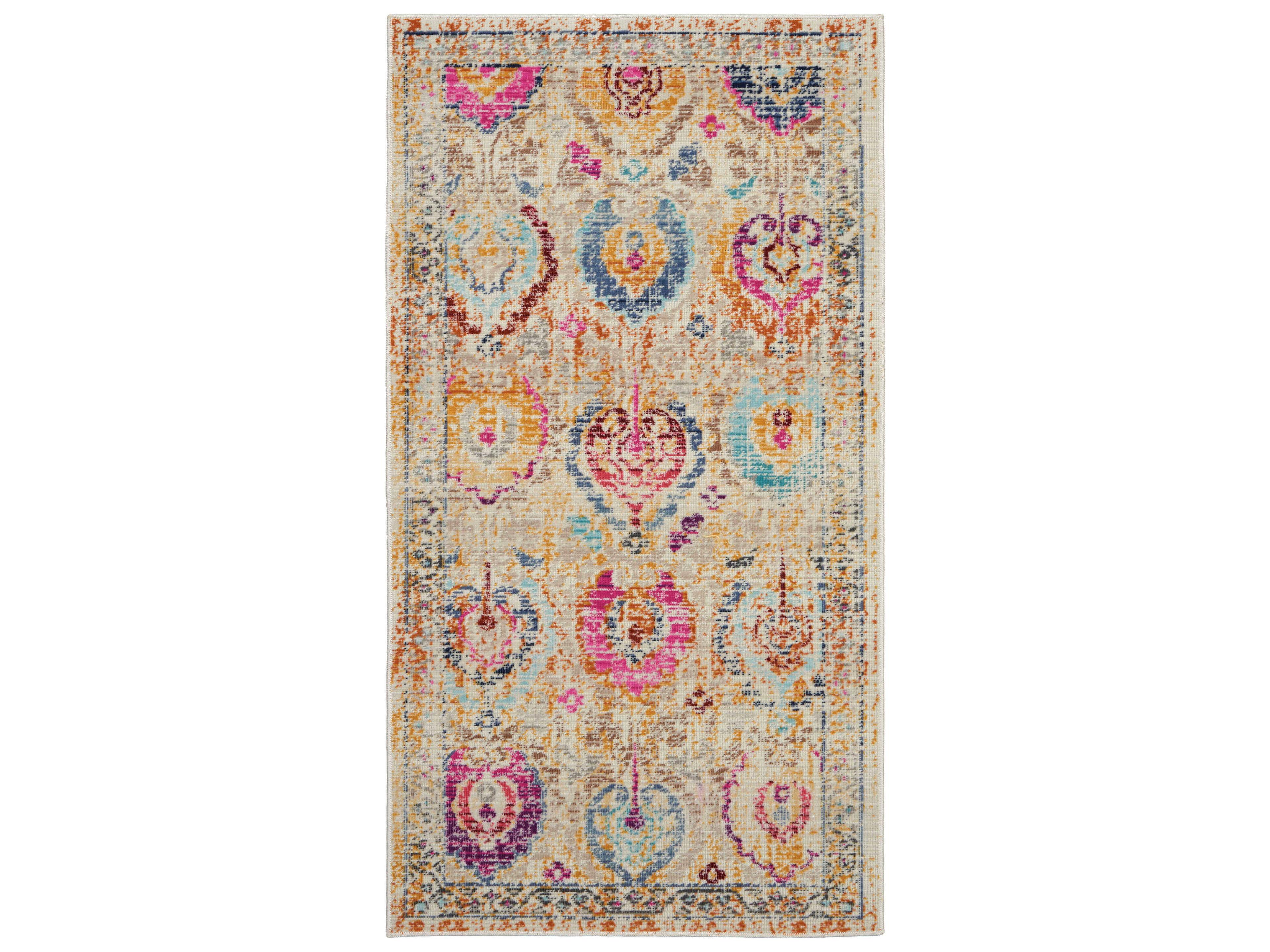 Vintage Kashan Bordered Area Rug