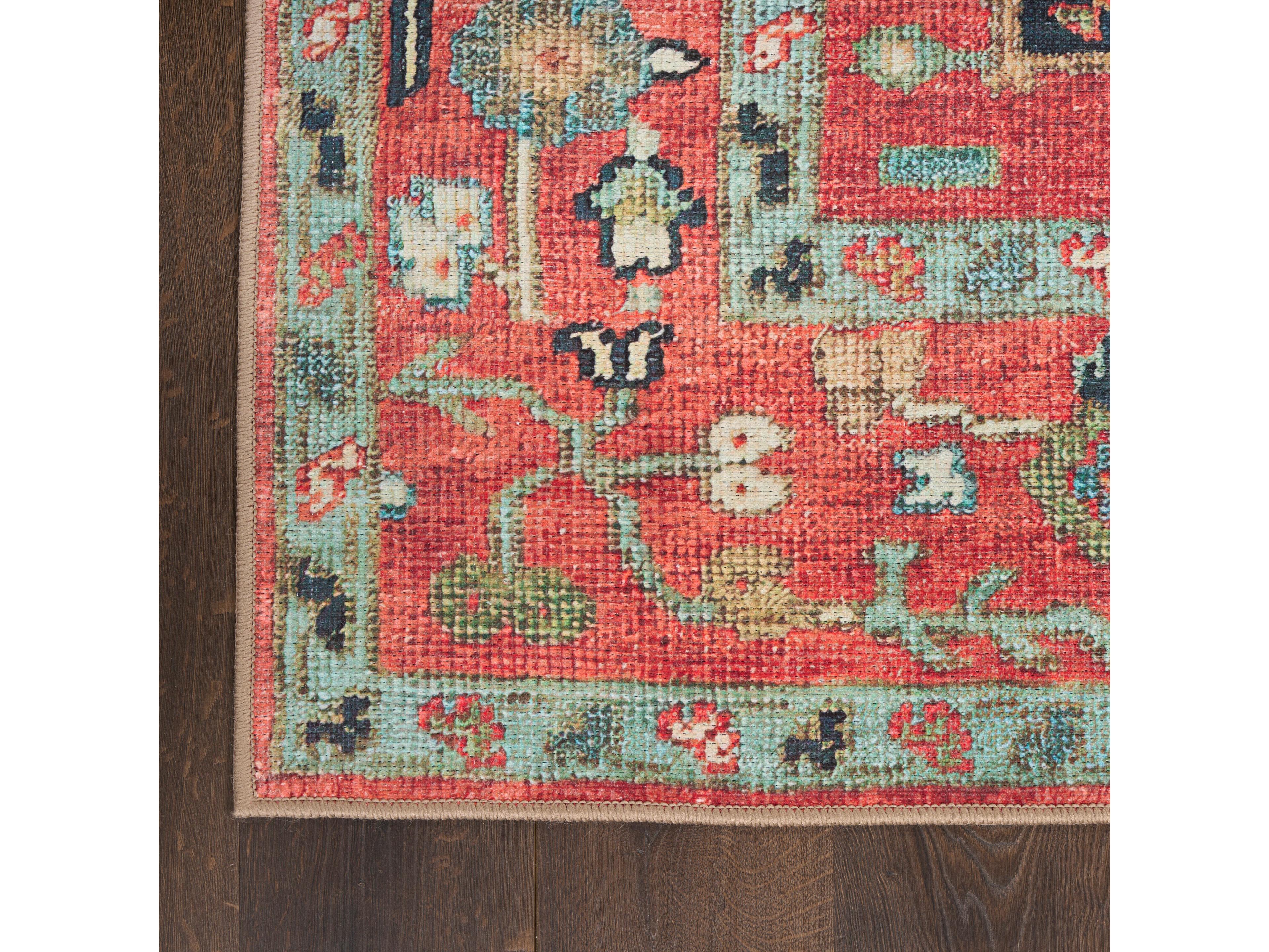 Nourison Vintage Washables Bordered Runner Area Rug