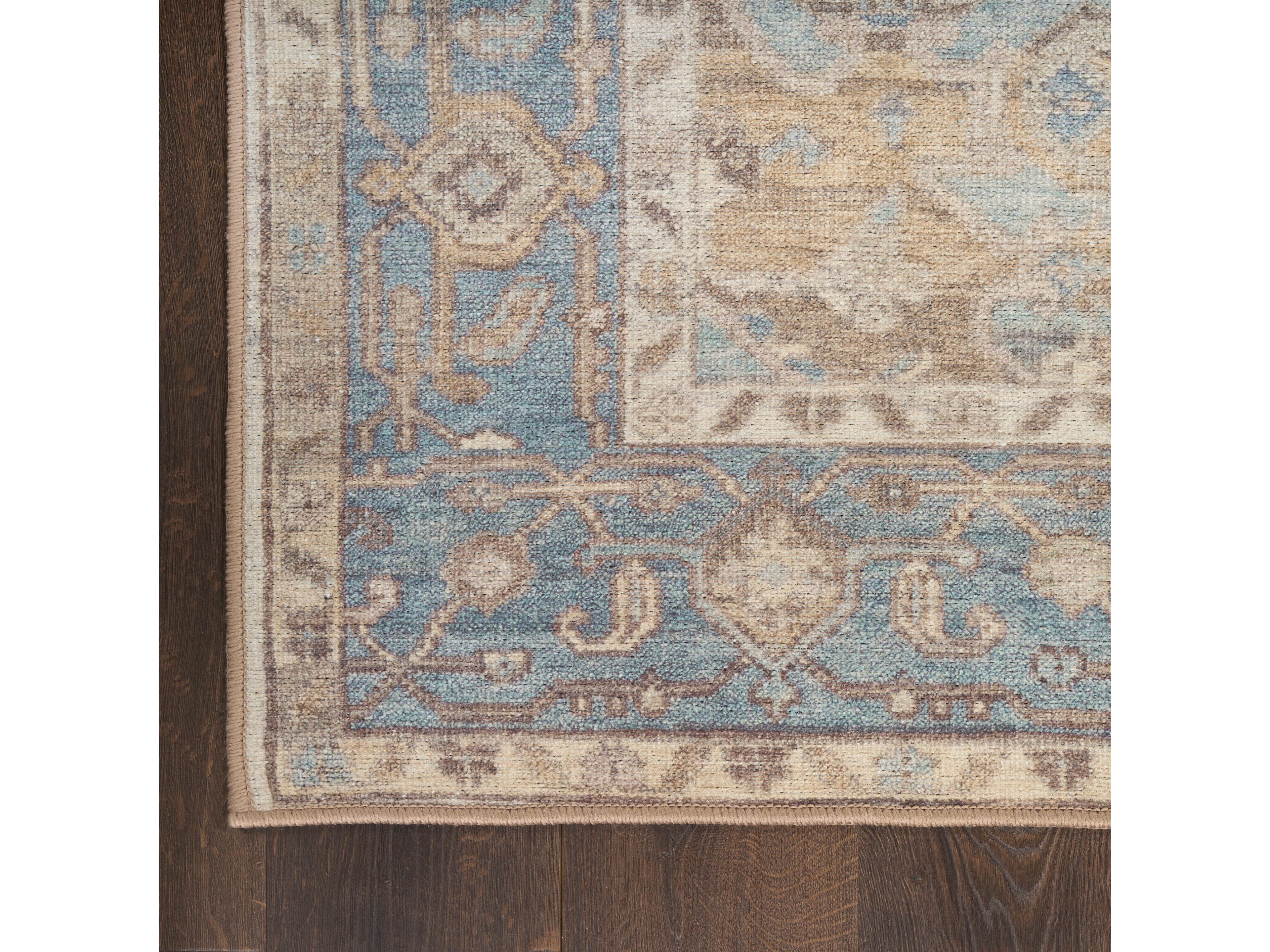 Nourison Vintage Washables Bordered Runner Area Rug