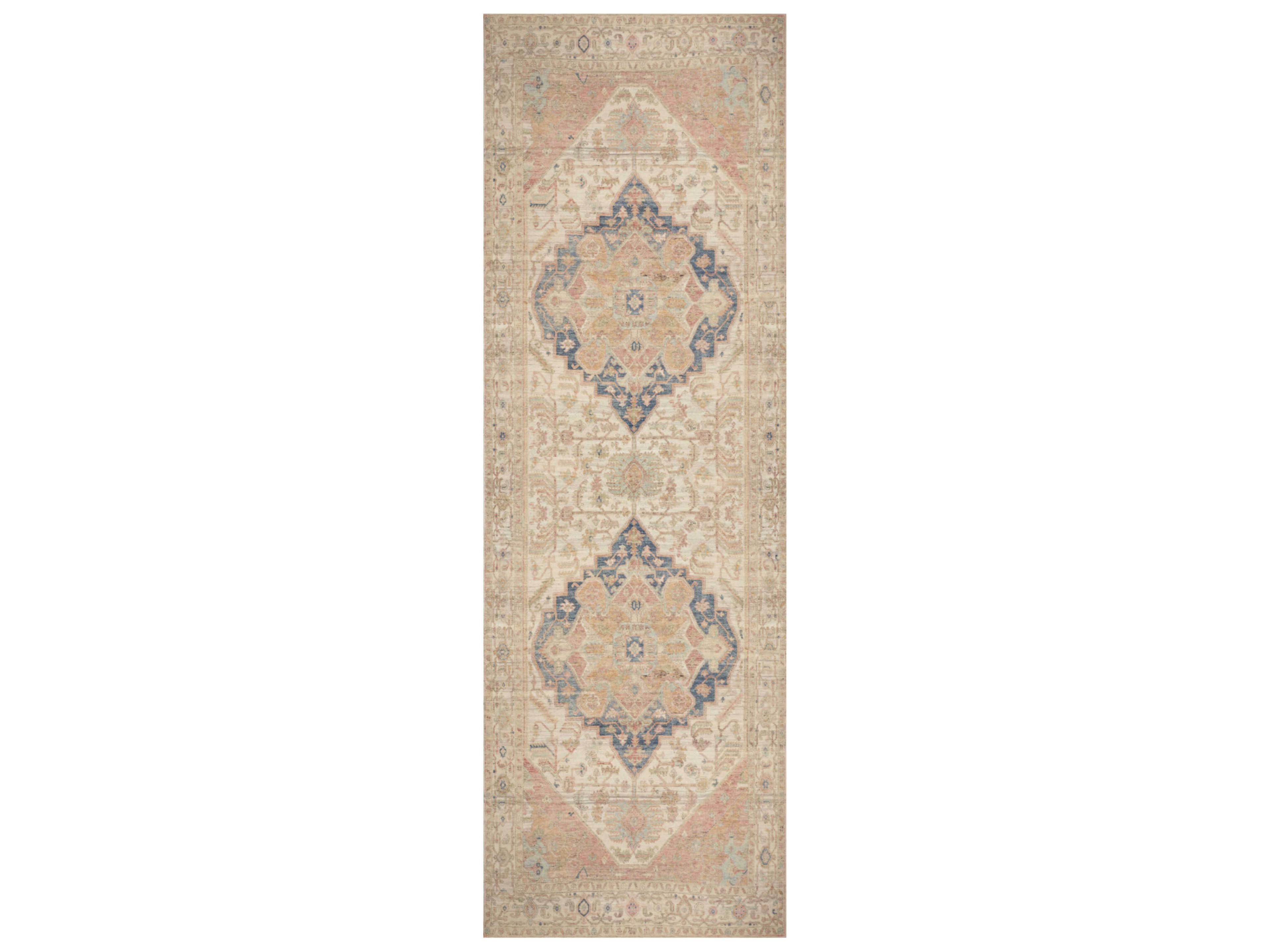 Vintage Washables Bordered Runner Area Rug