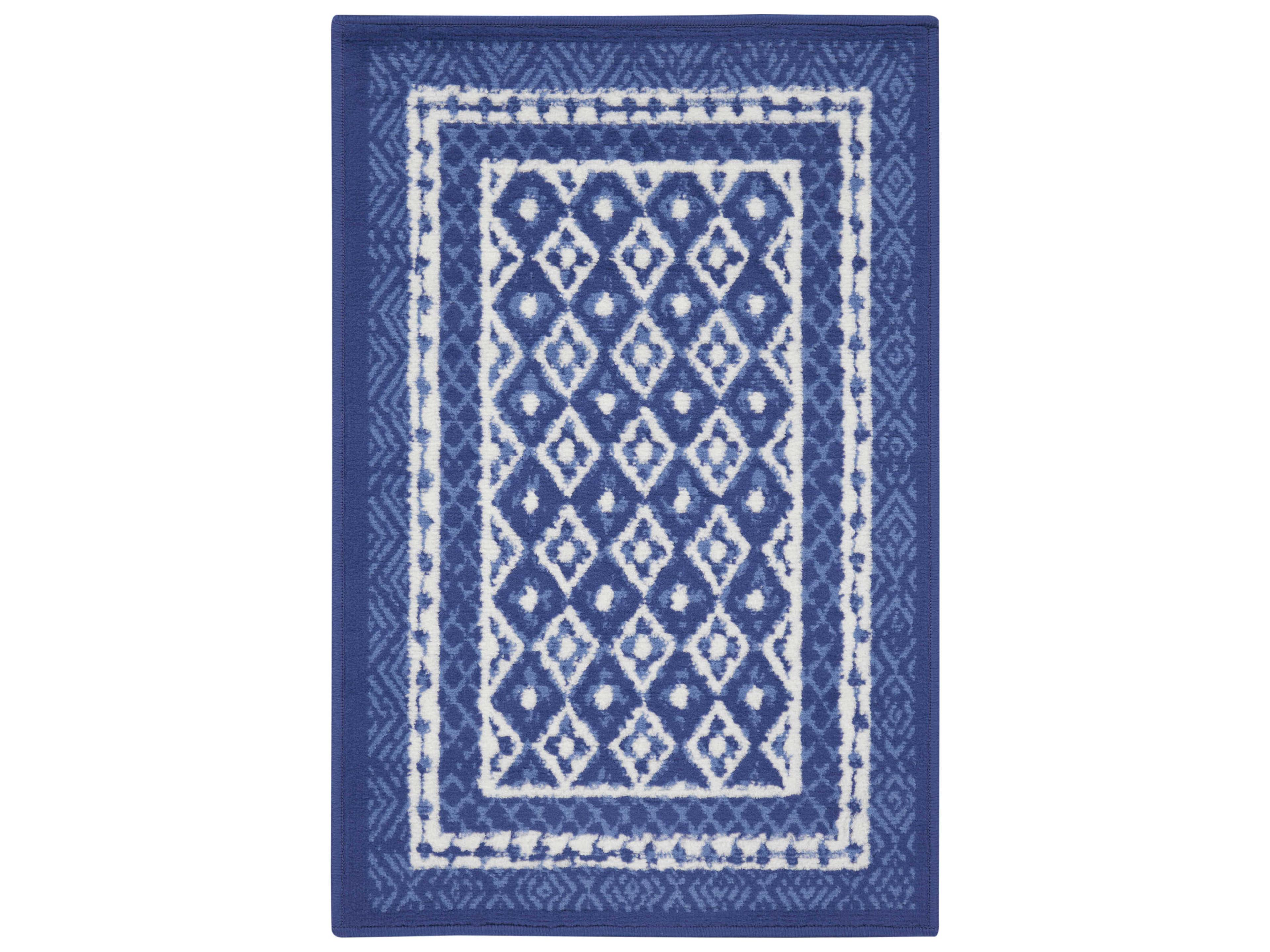 Whimsicle Area Rug in Navy Blue Geometric