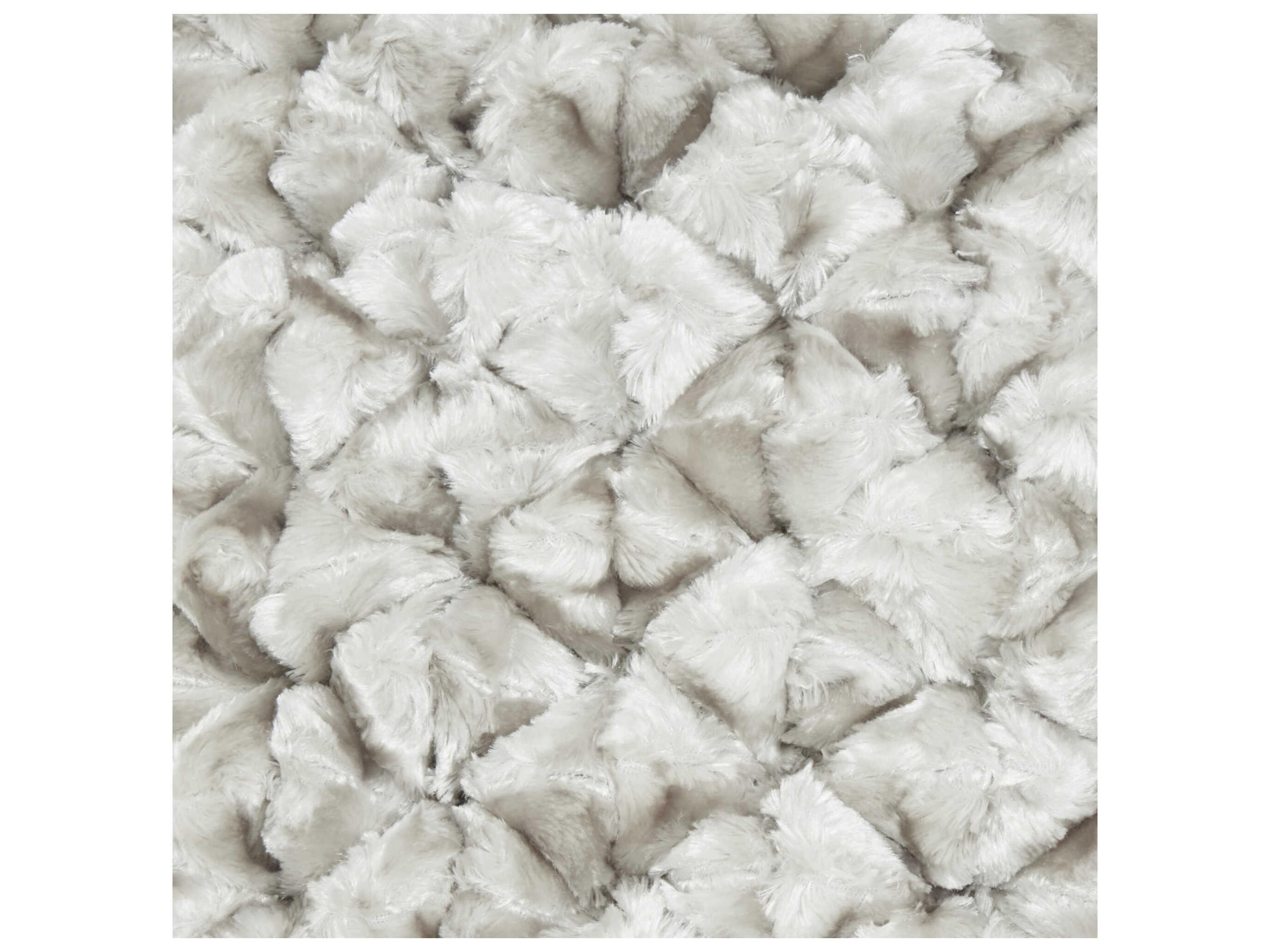 Nourison Sofia Silver 20" x 20" Velvet Shimmer Poms Pillow
