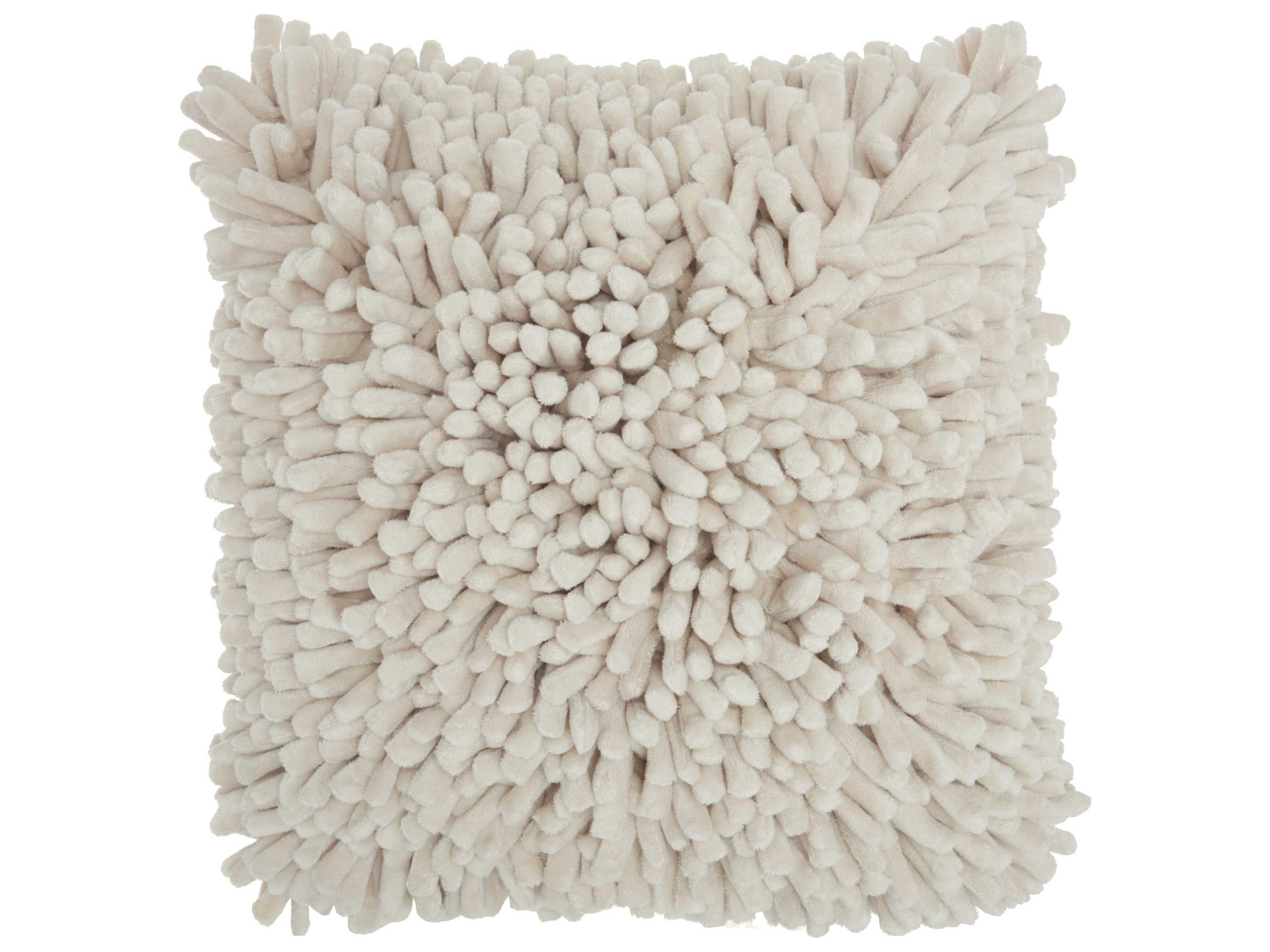 Lifestyle Shag Throw Pillow Ivory