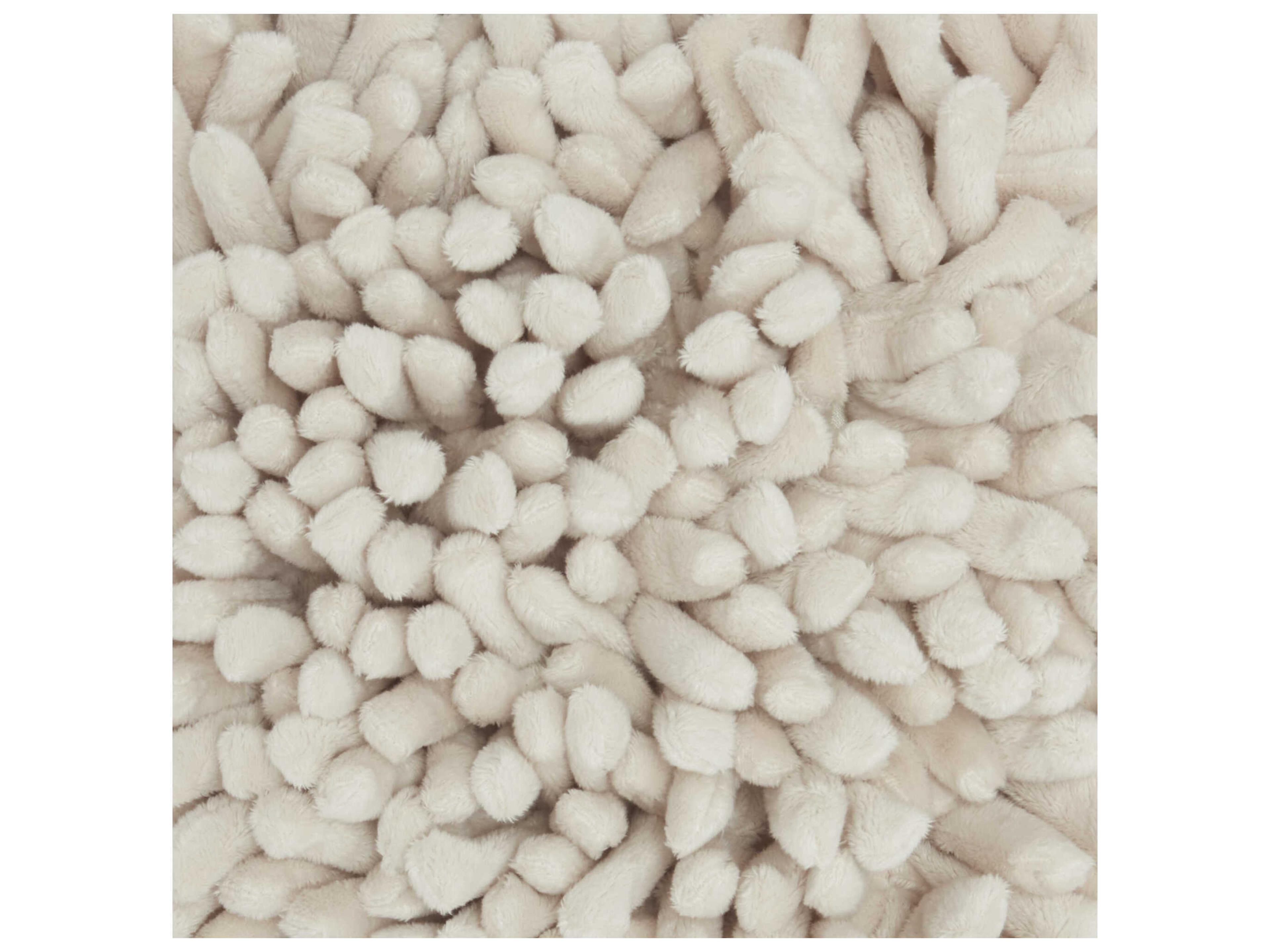 Nourison Sofia Ivory 20" x 20" Velvet Sponge Finger Pillow