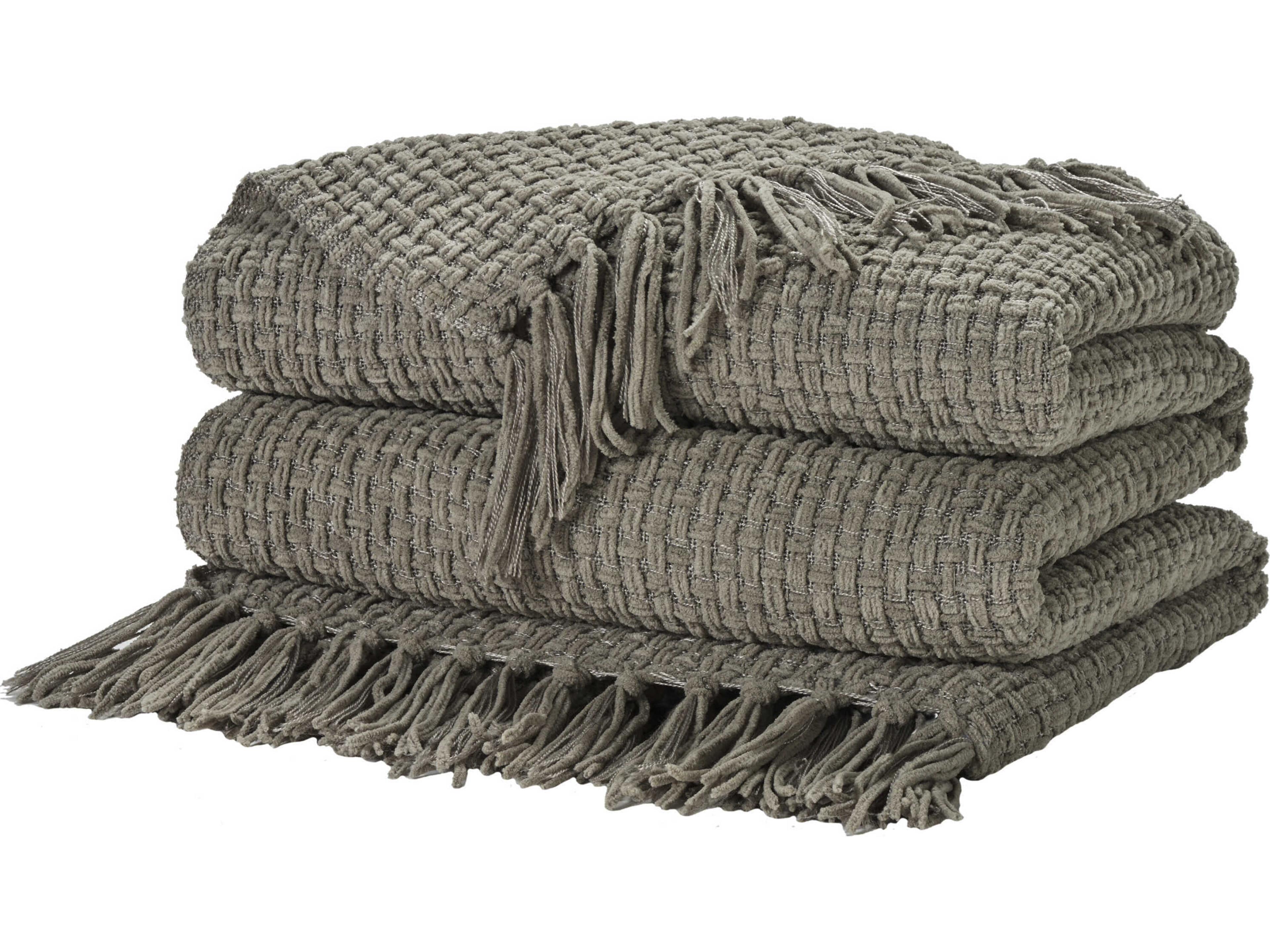 Lifestyle Woven Chenille Throw Blanket Grey
