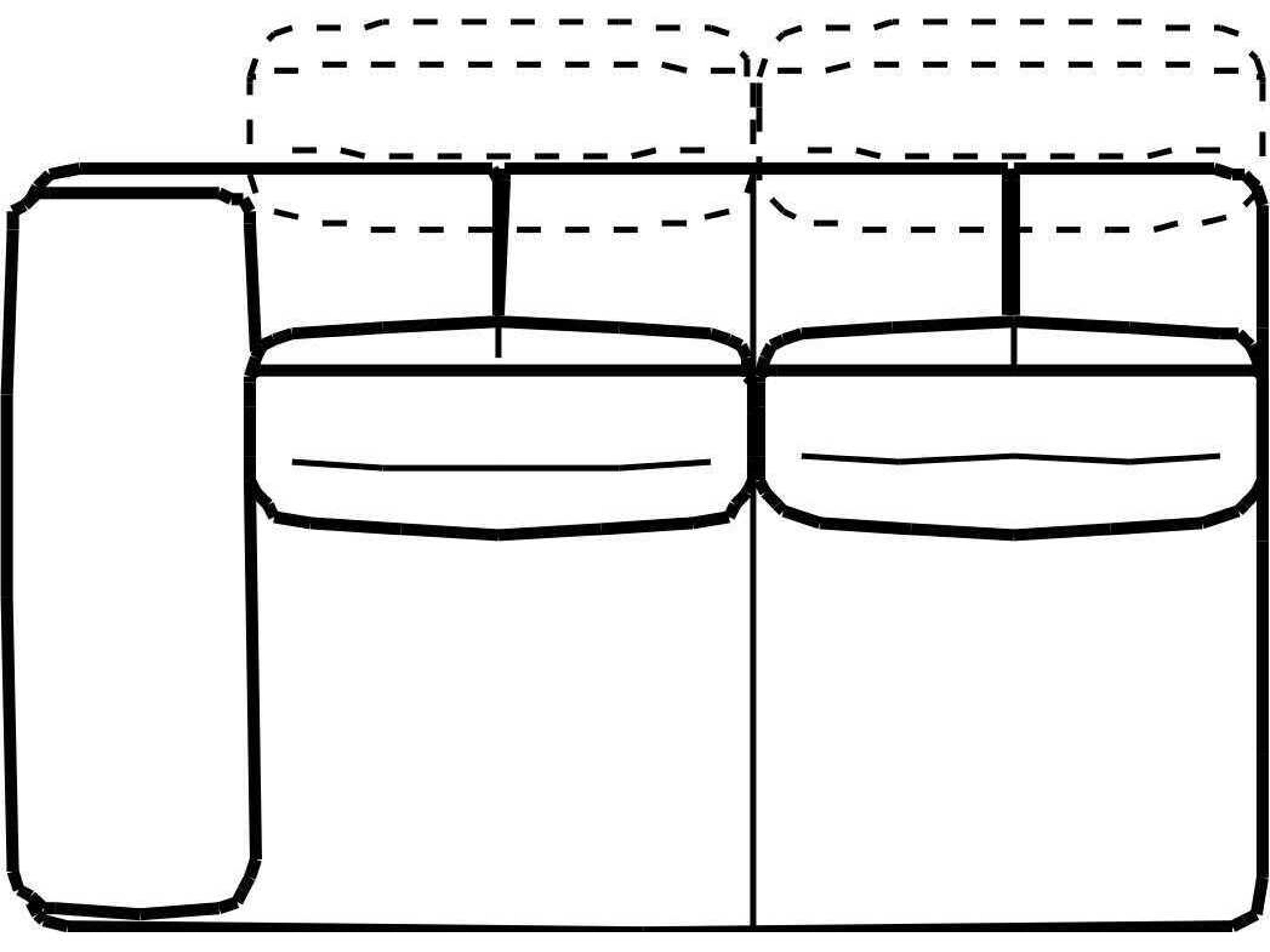 Valencia Left Arm Facing Loveseat and a Half with Adjustable Back