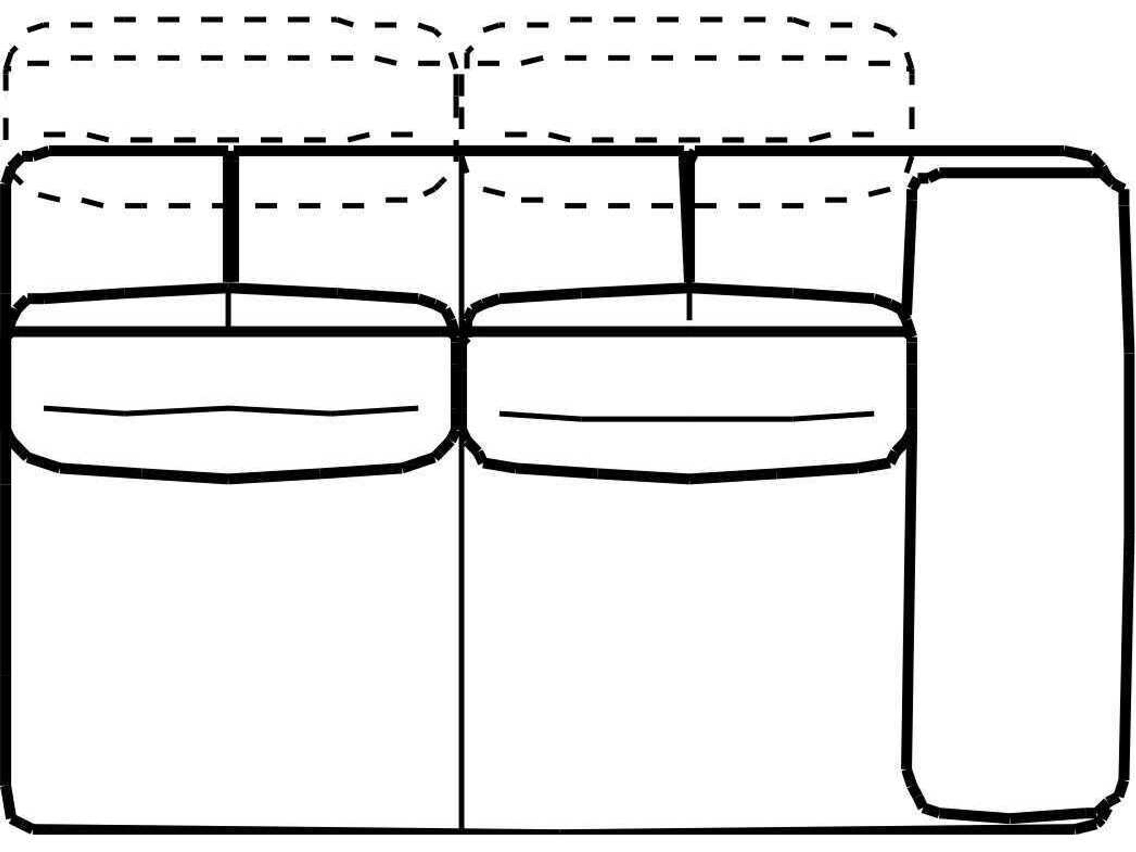 Valencia Right Arm Facing Loveseat and a Half with Adjustable Back