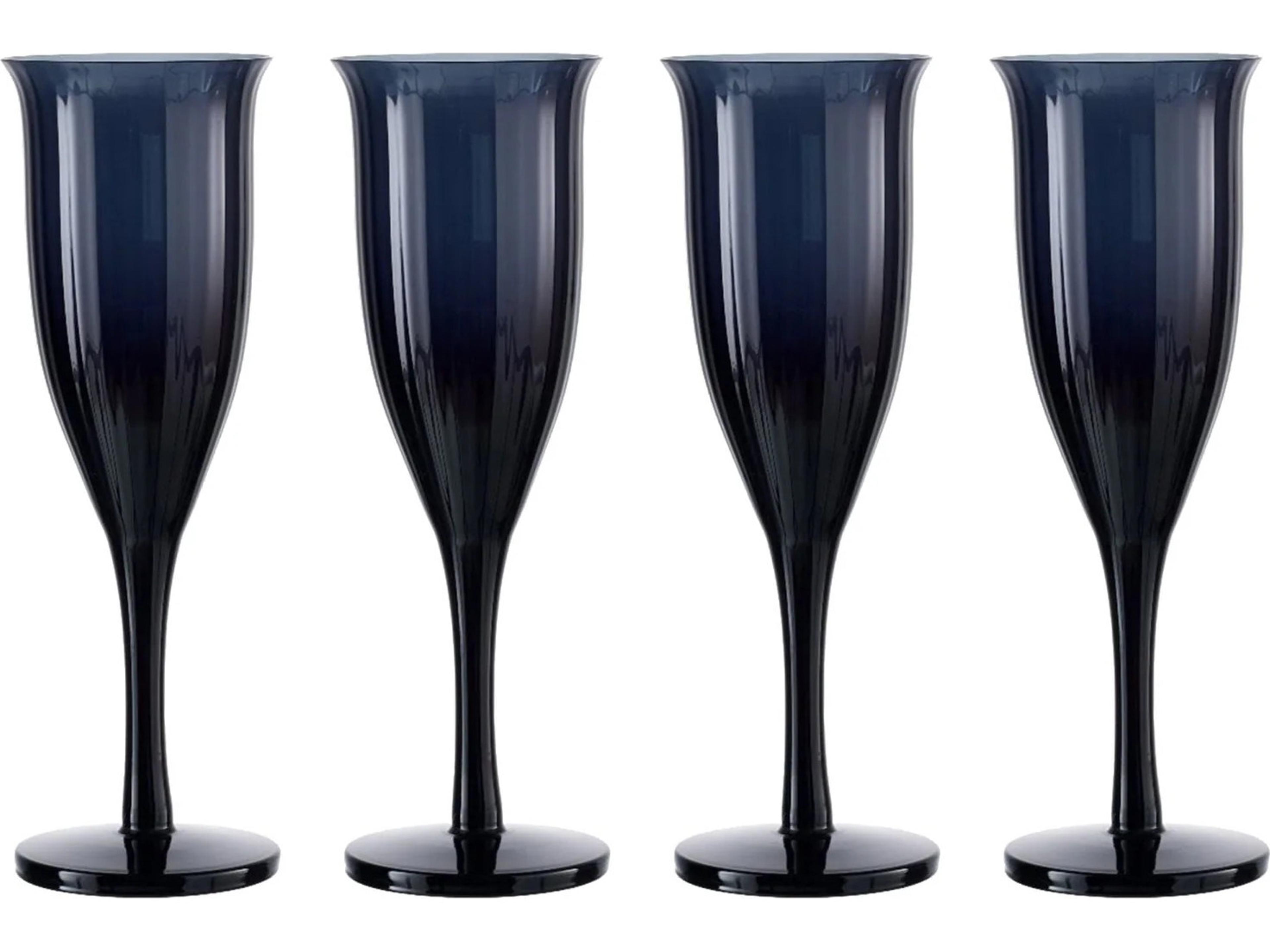 NUDE Omnia Bey Dark Blue Champagne Glass Set of 4