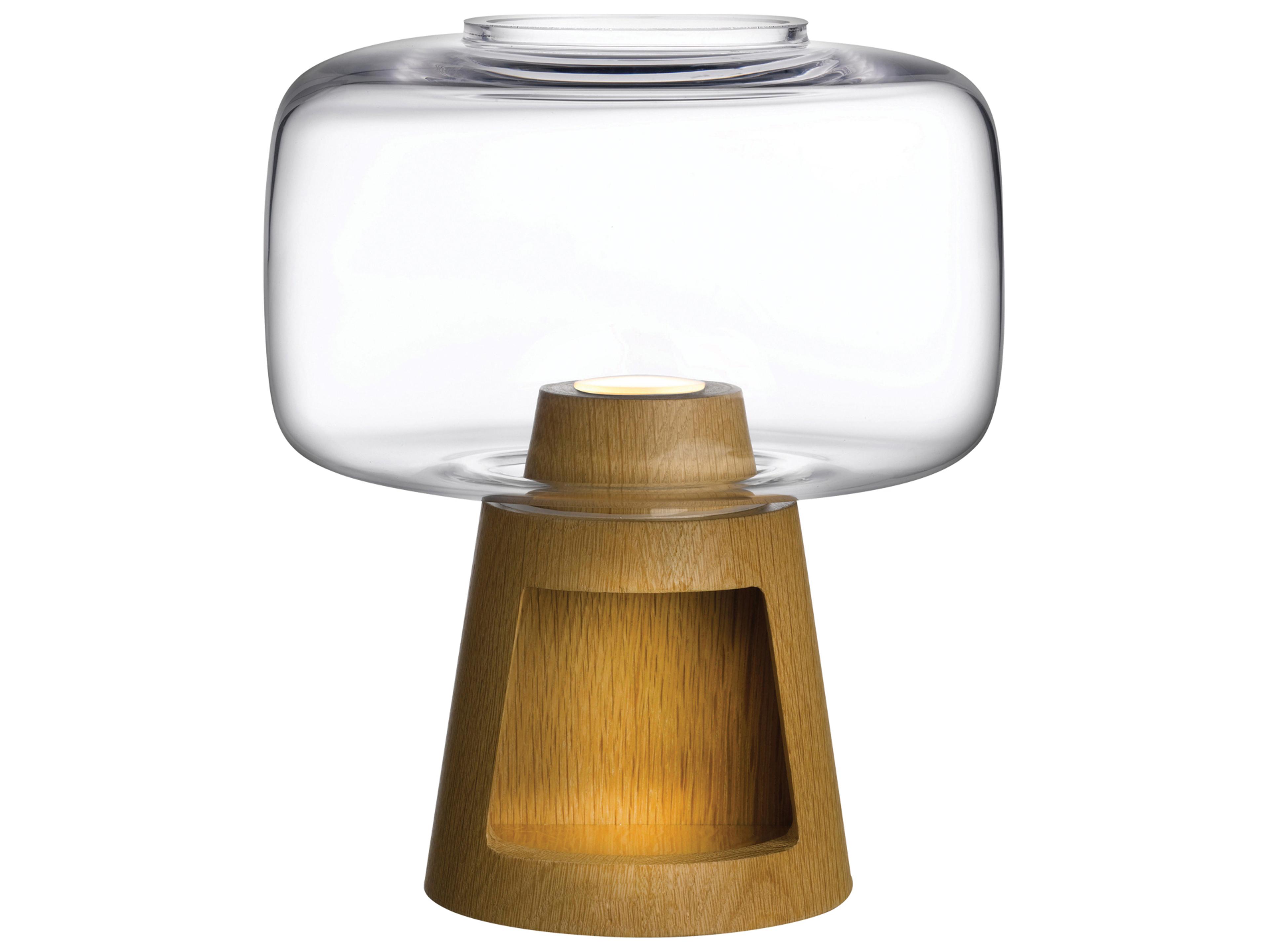 Tree Oak Clear Glass Brown Table Lamp