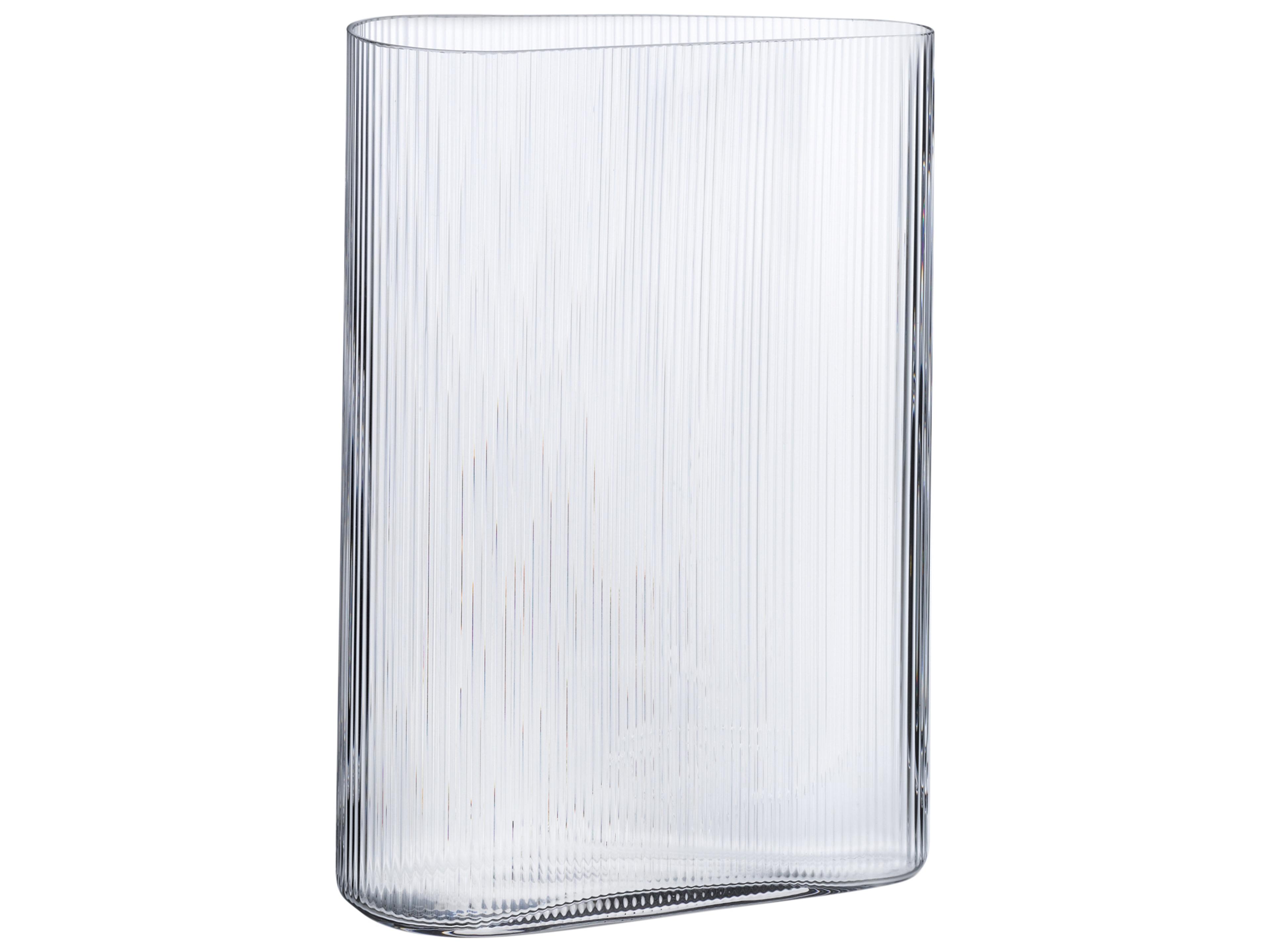 Mist Tall Vase Clear Corrugated Crystal