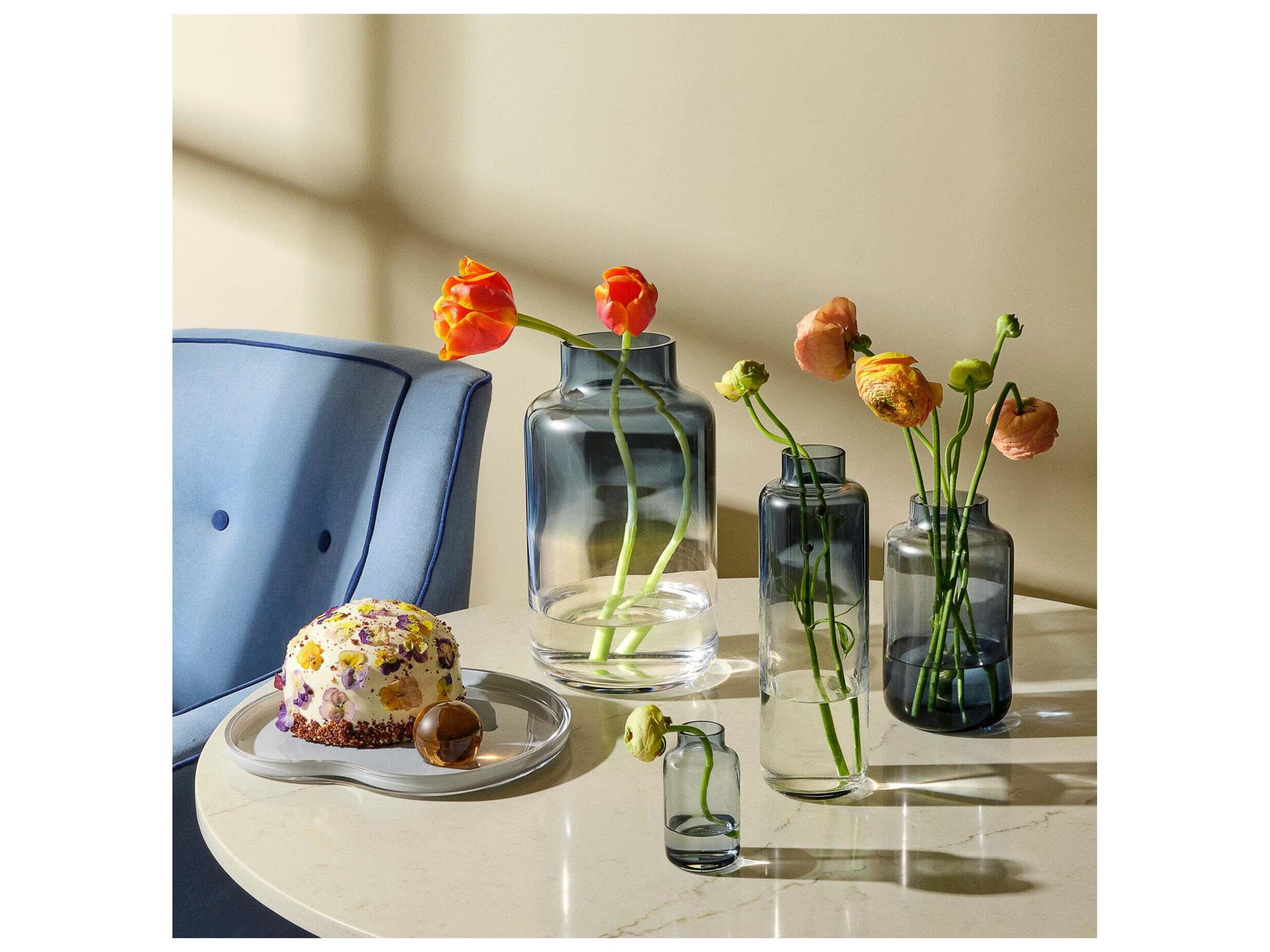 NUDE Magnolia Blue Clear Vase