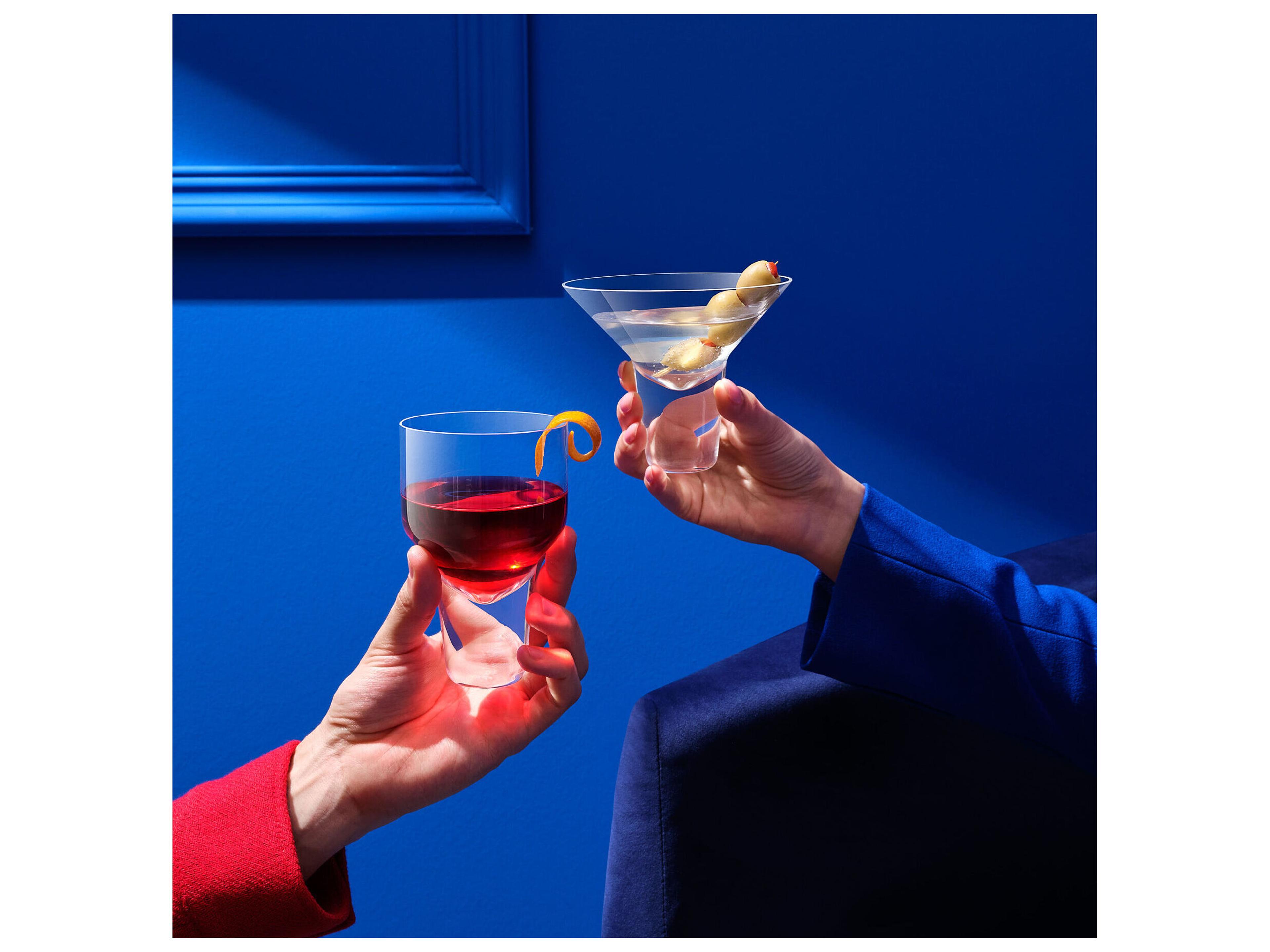 NUDE Gravity Clear Martini Cocktail Glass Set of 2