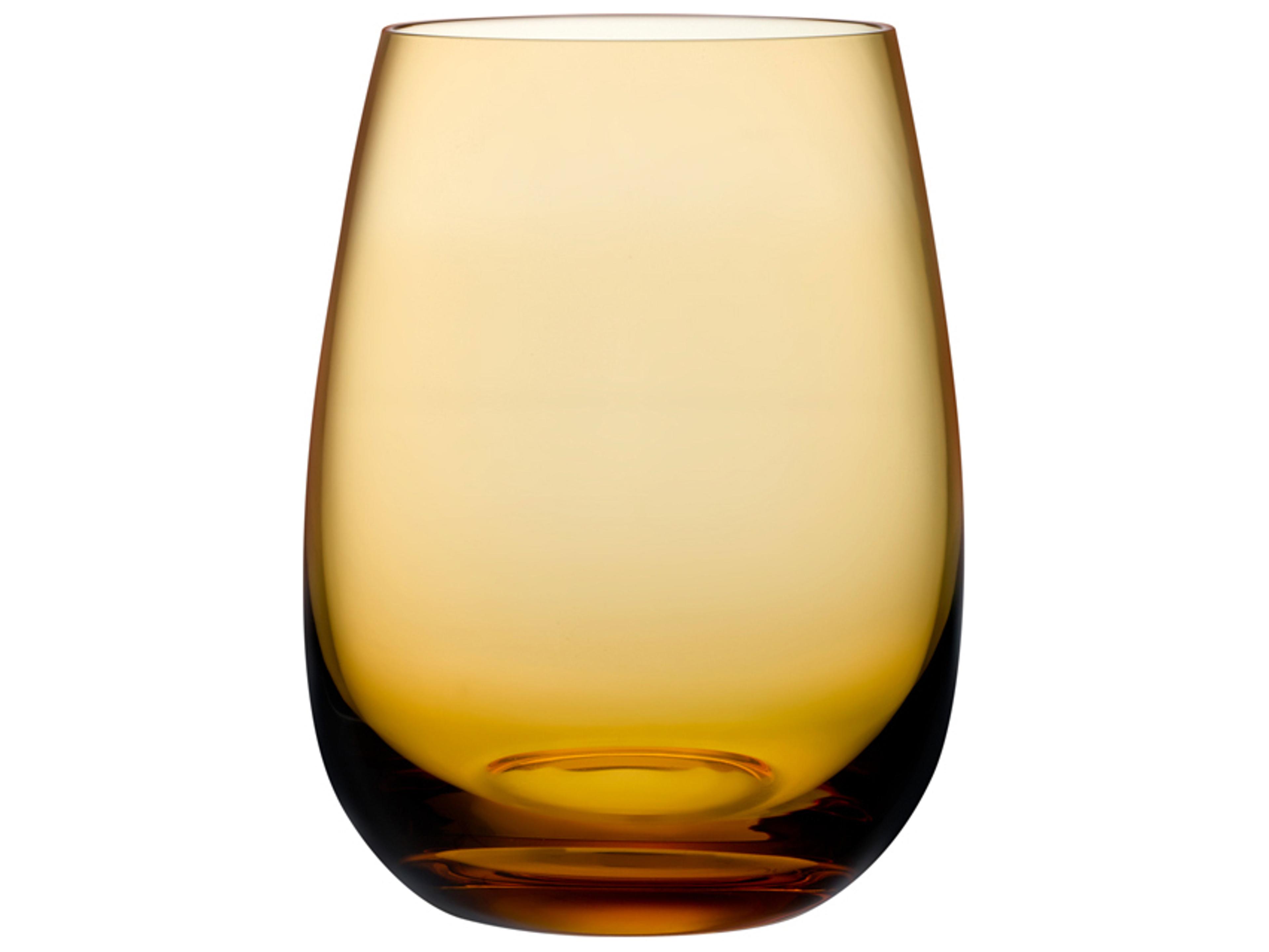 Colored U Amber Glass Set of 4