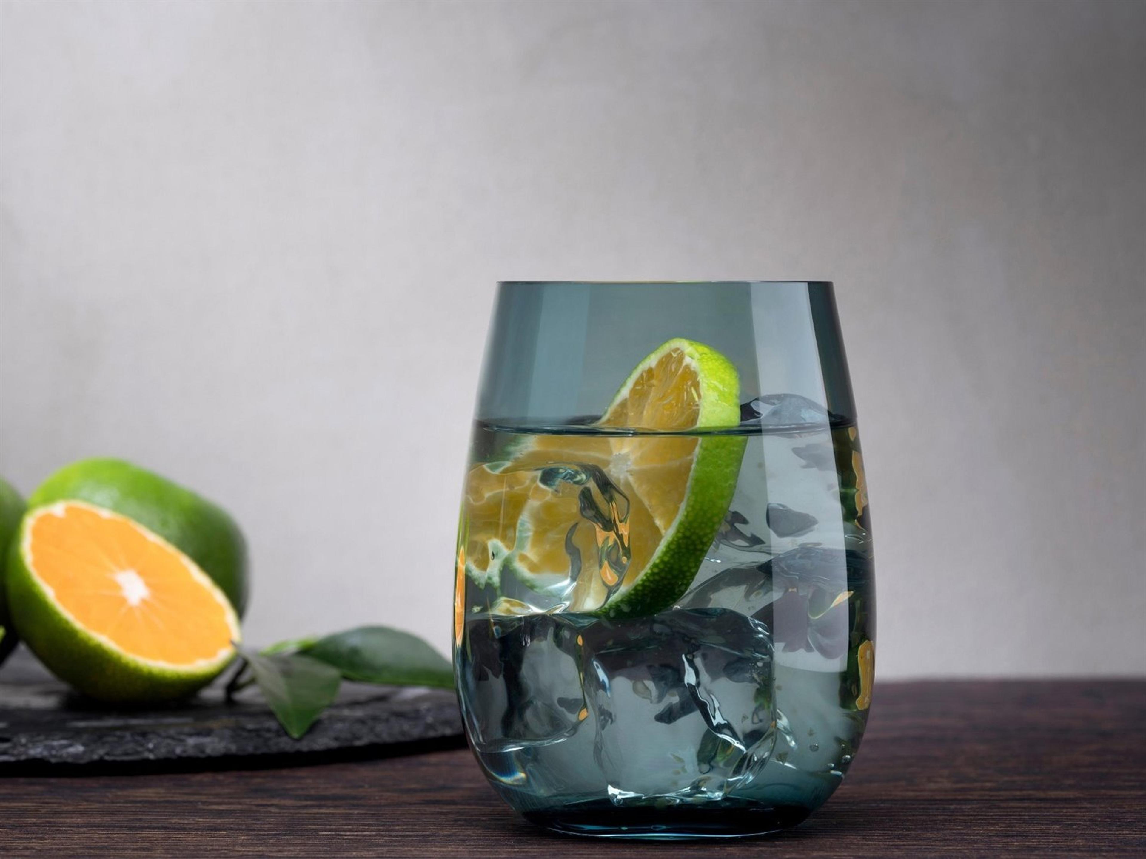 NUDE Colored U Petroleum Green Glass Set of 4