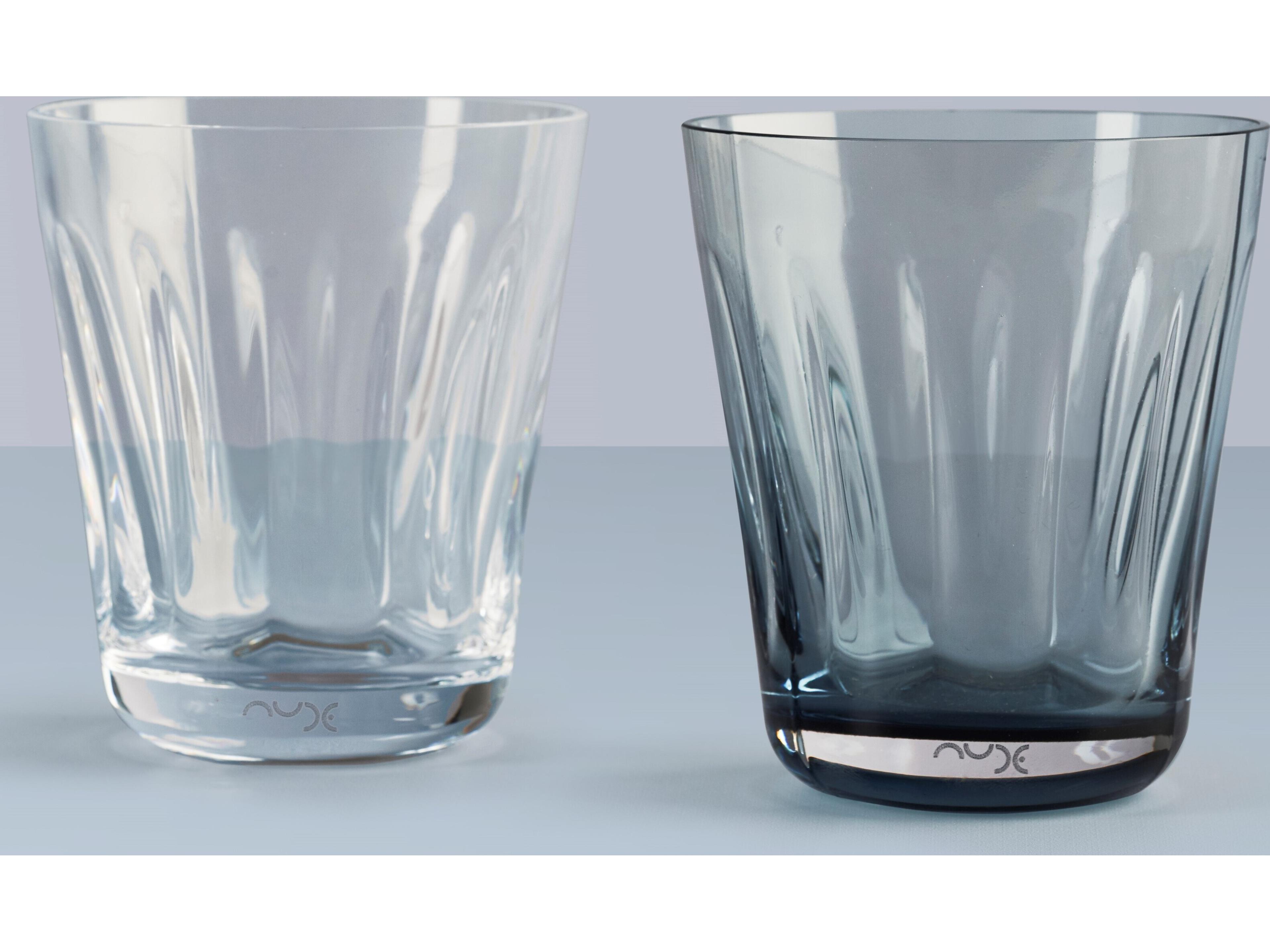 NUDE Lady Steel Blue Glass Set of 2