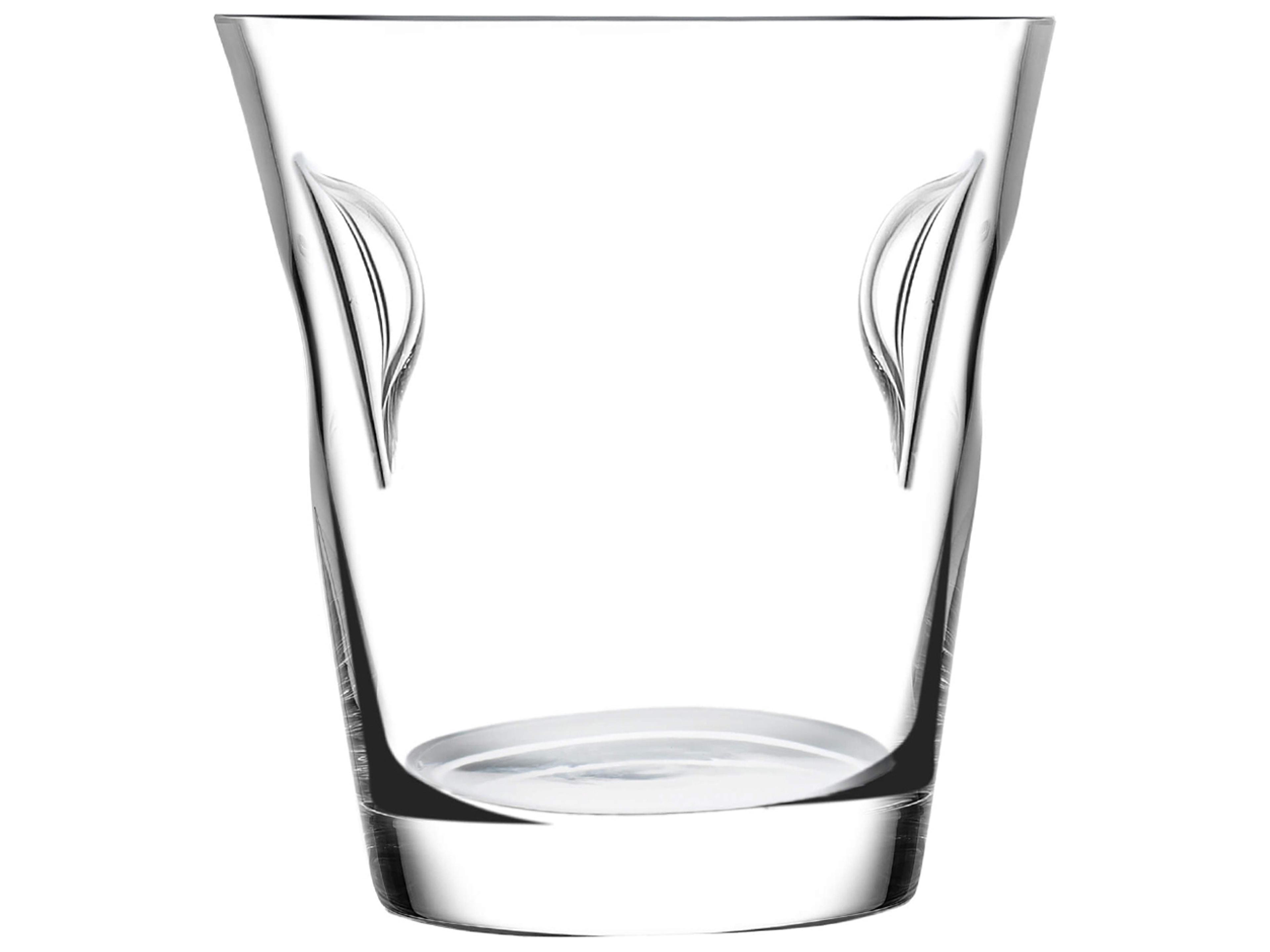 Glacier Ice Bucket Crystalline Glass with Hand-Pressed Dimples