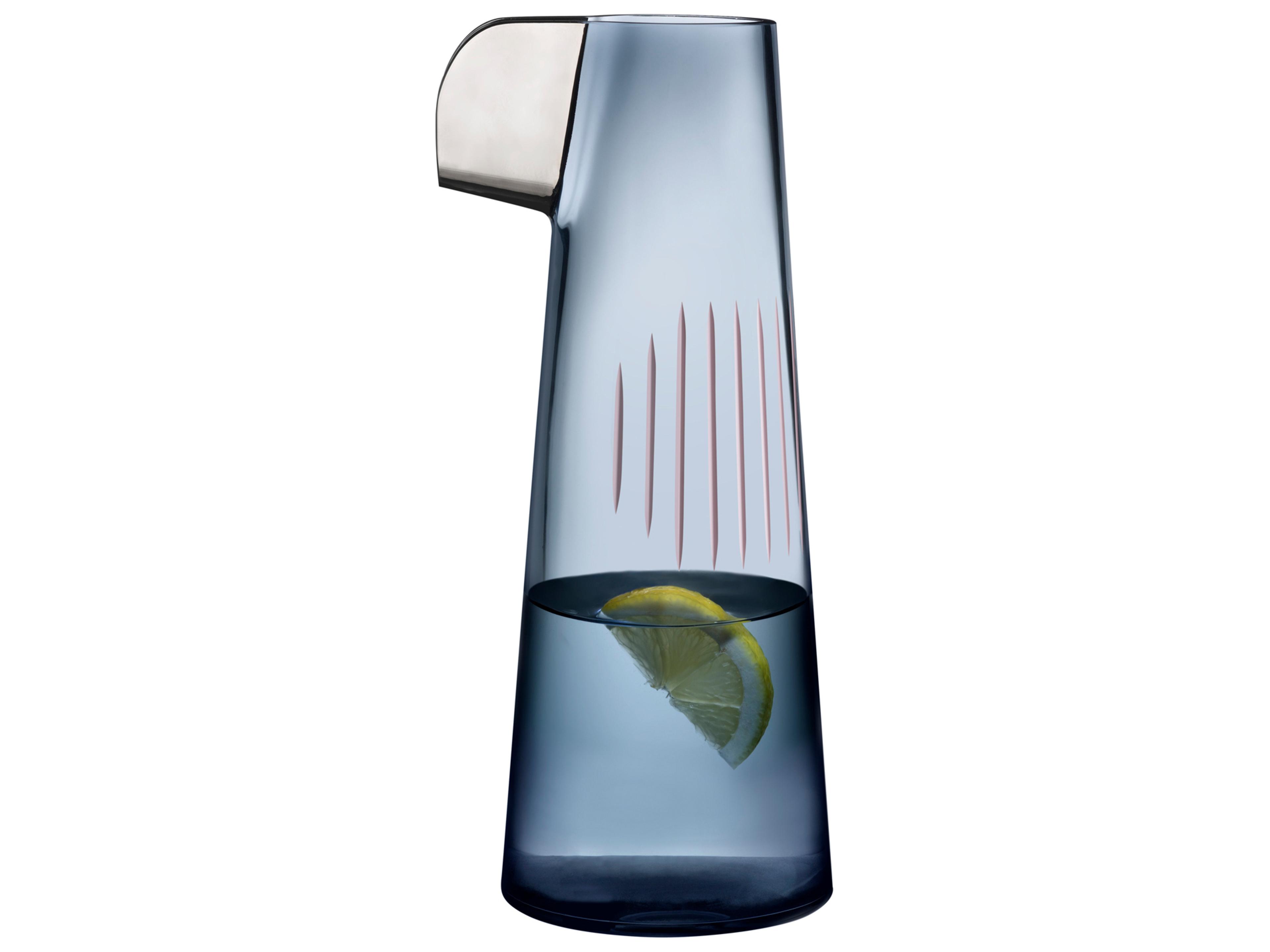 NUDE Parrot Steel Blue Pink Line Platin Beak Carafe