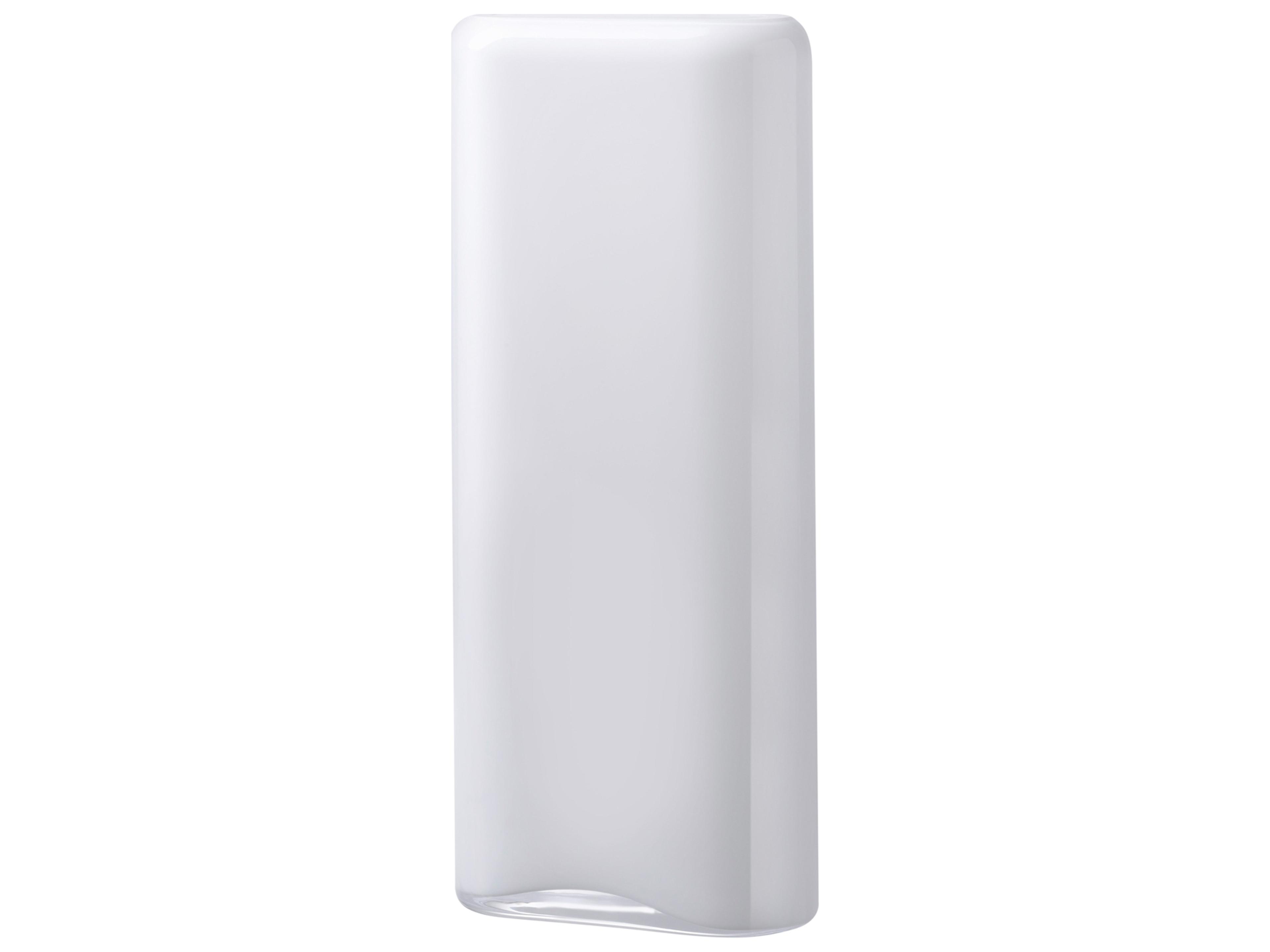 Layers Tall Vase in Opal White Modern Handmade Crystal