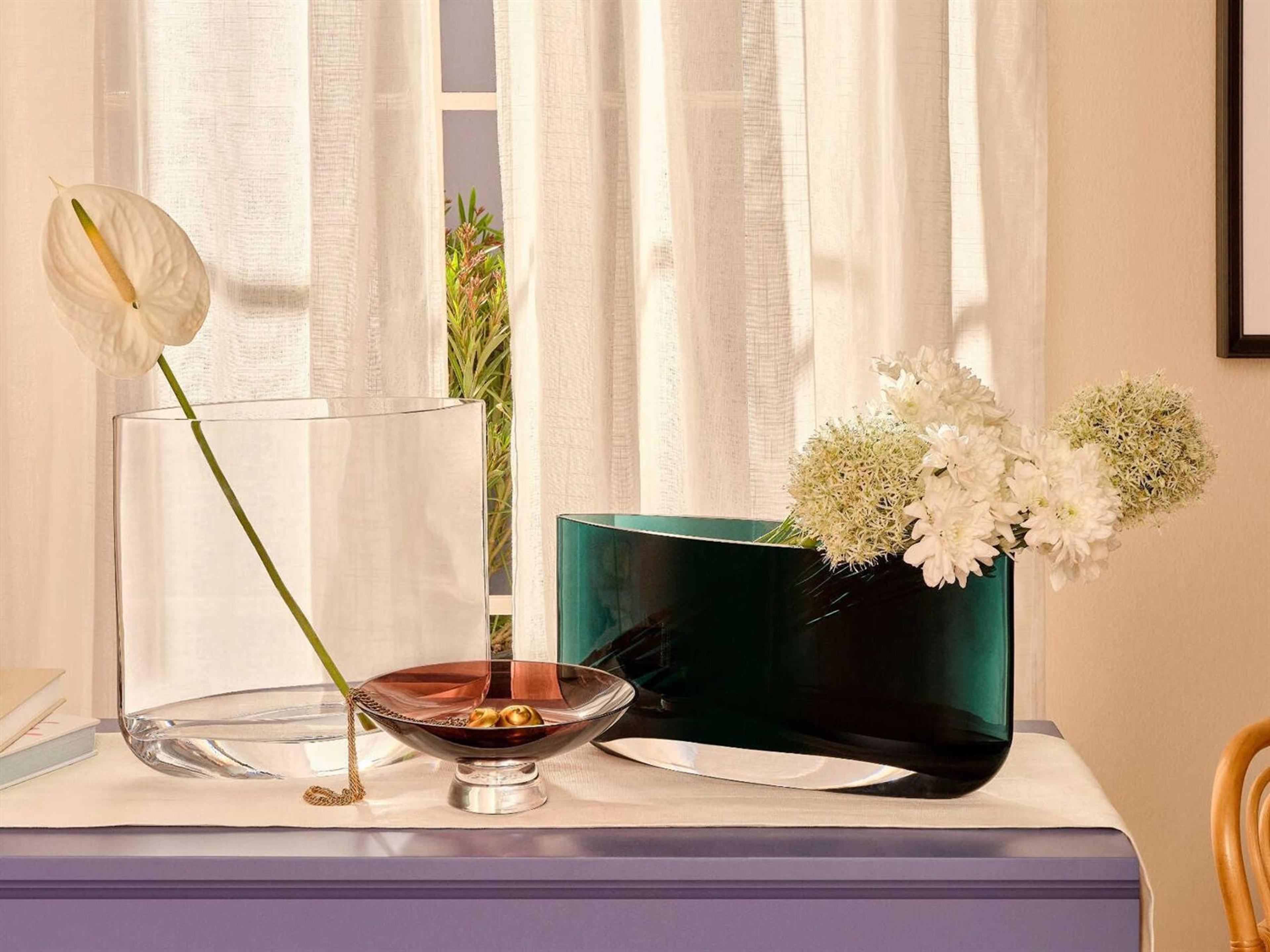 NUDE Blade Petroleum Green Wide Vase