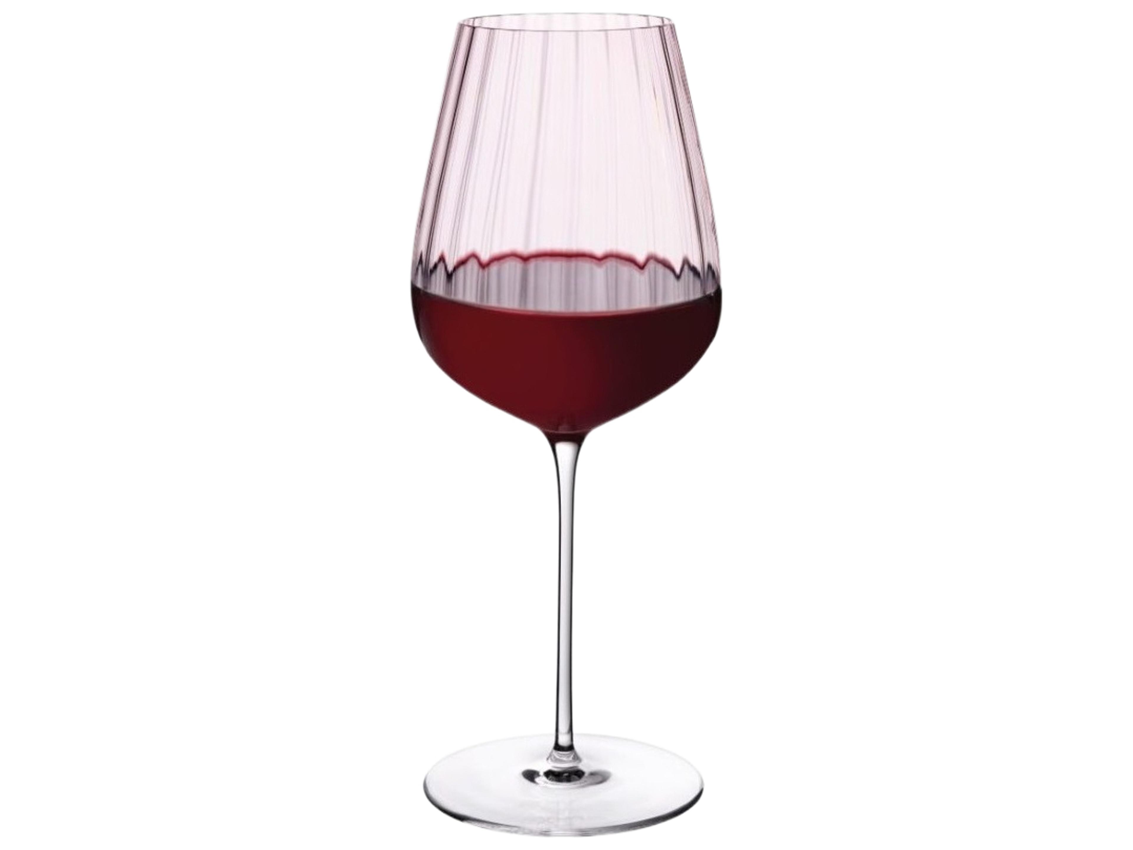 NUDE Round Up Dusty Rose Red Wine Glass Set of 2