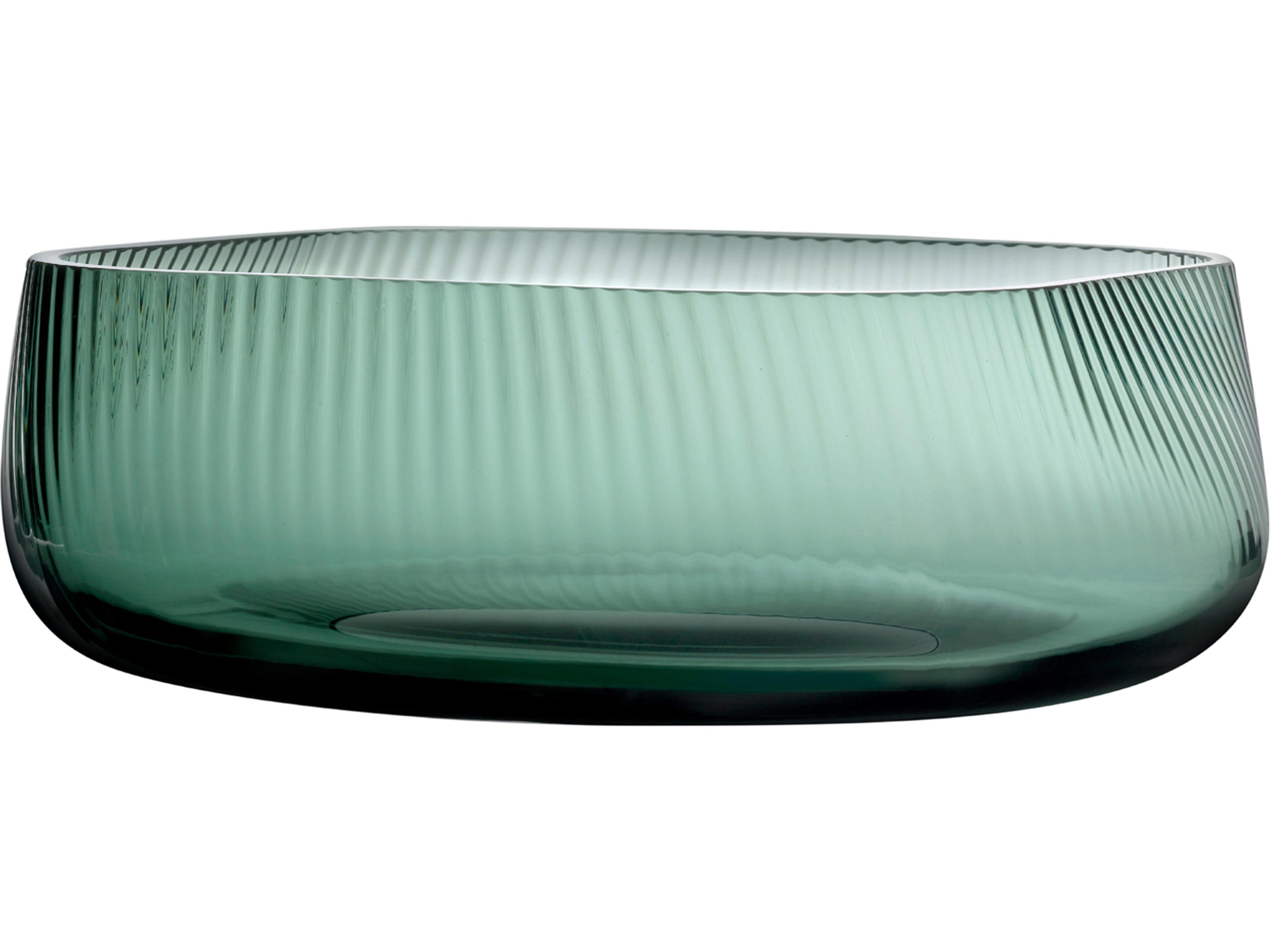 Opti Smoked Green Bowl Decorative Centerpiece