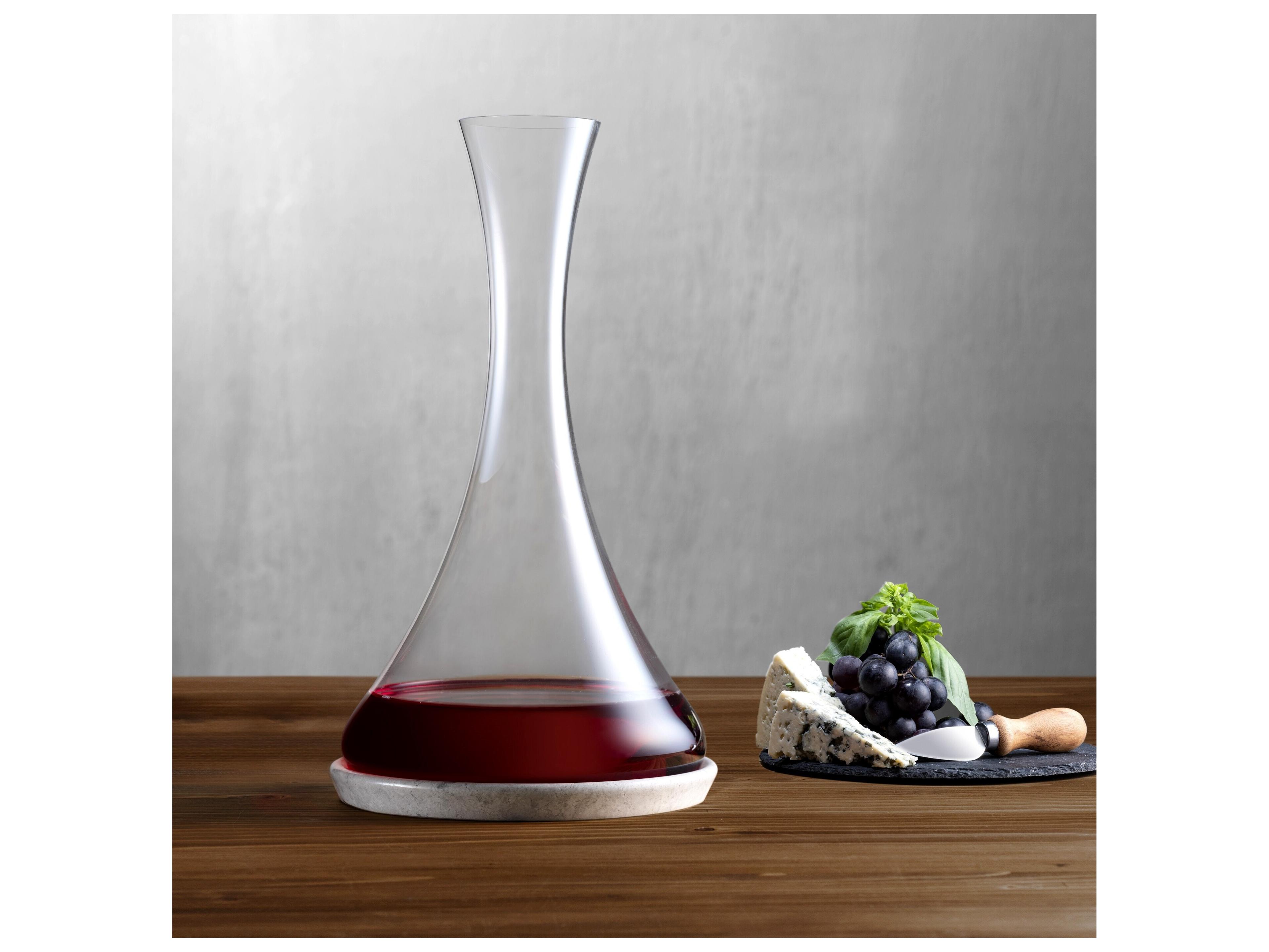 NUDE Jazz Clear Decanter with Marble Base