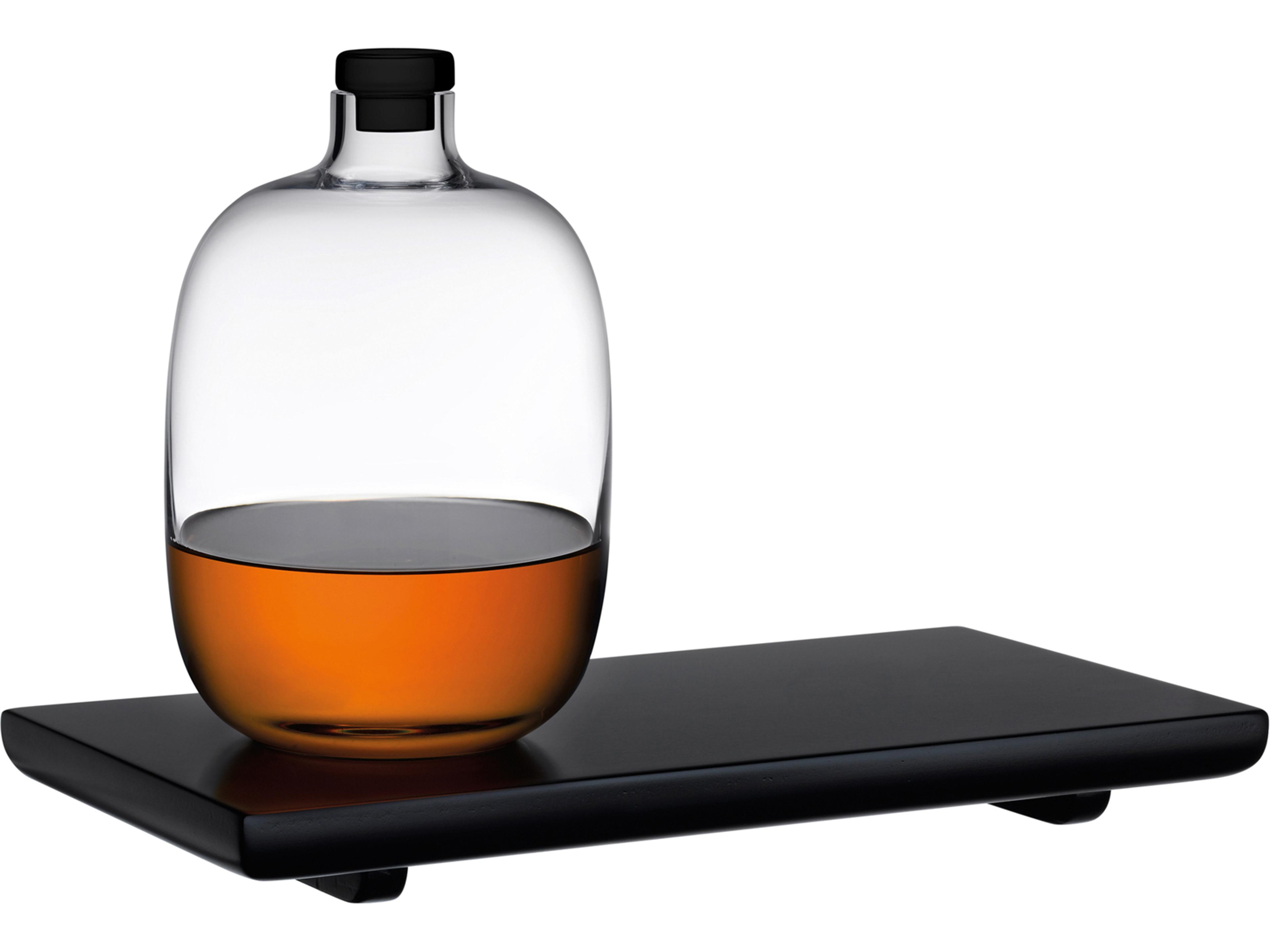 NUDE Malt Clear Whisky Bottle with Wooden Tray