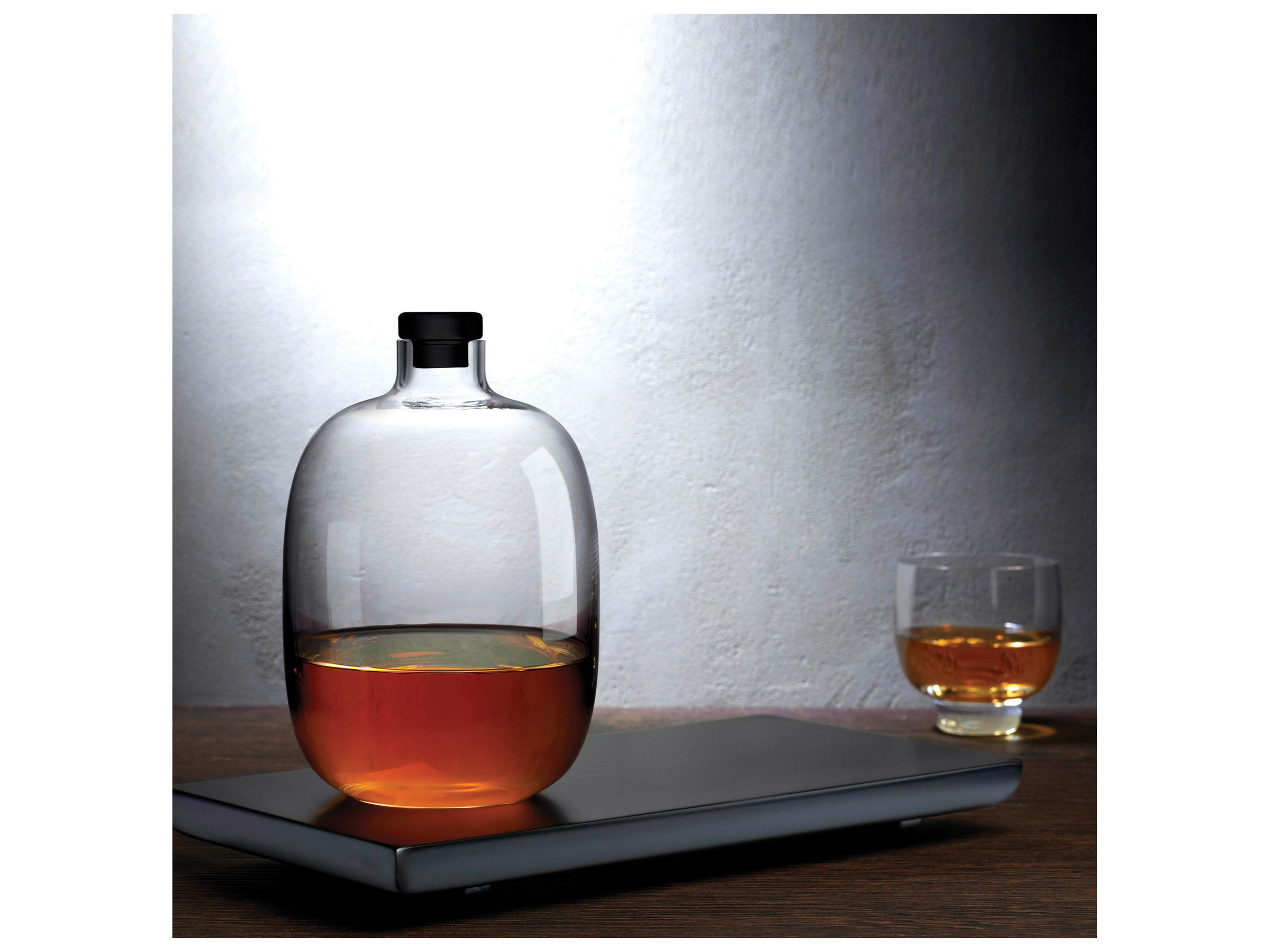NUDE Malt Clear Whisky Bottle with Wooden Tray