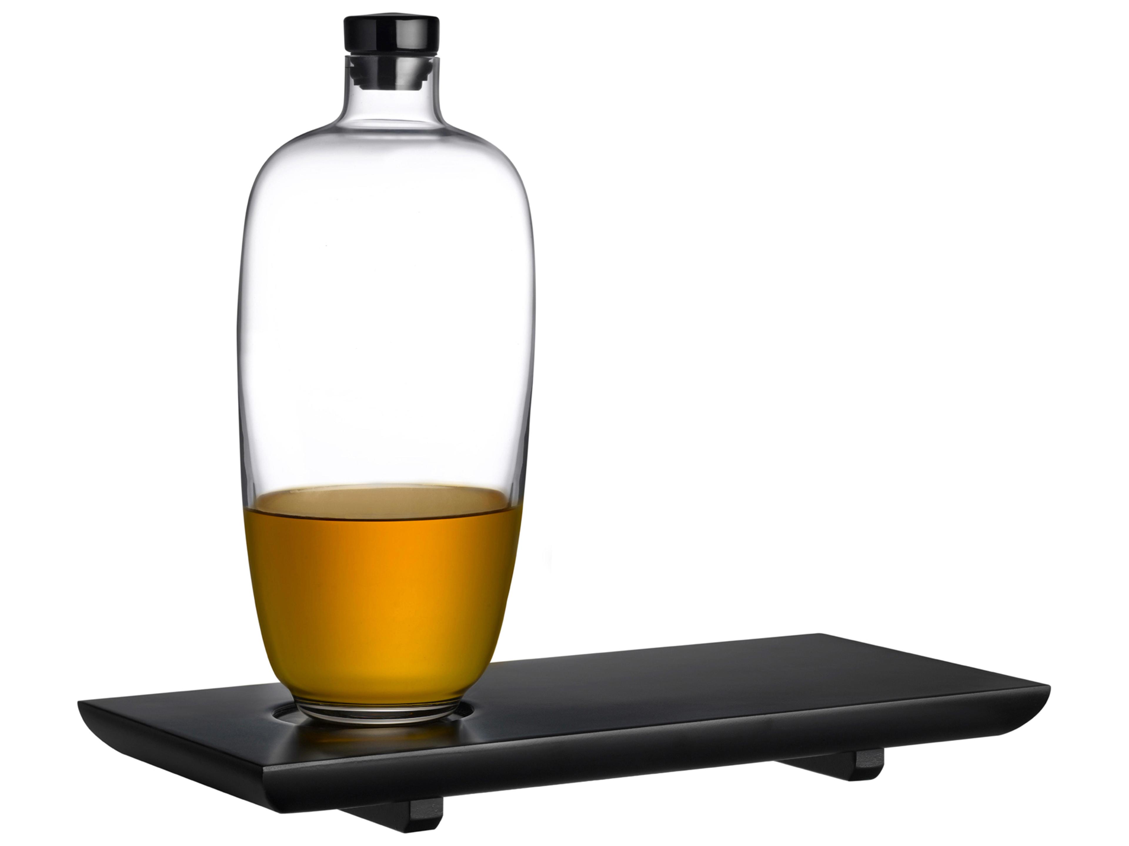 NUDE Malt Clear Whisky Bottle with Wooden Tray