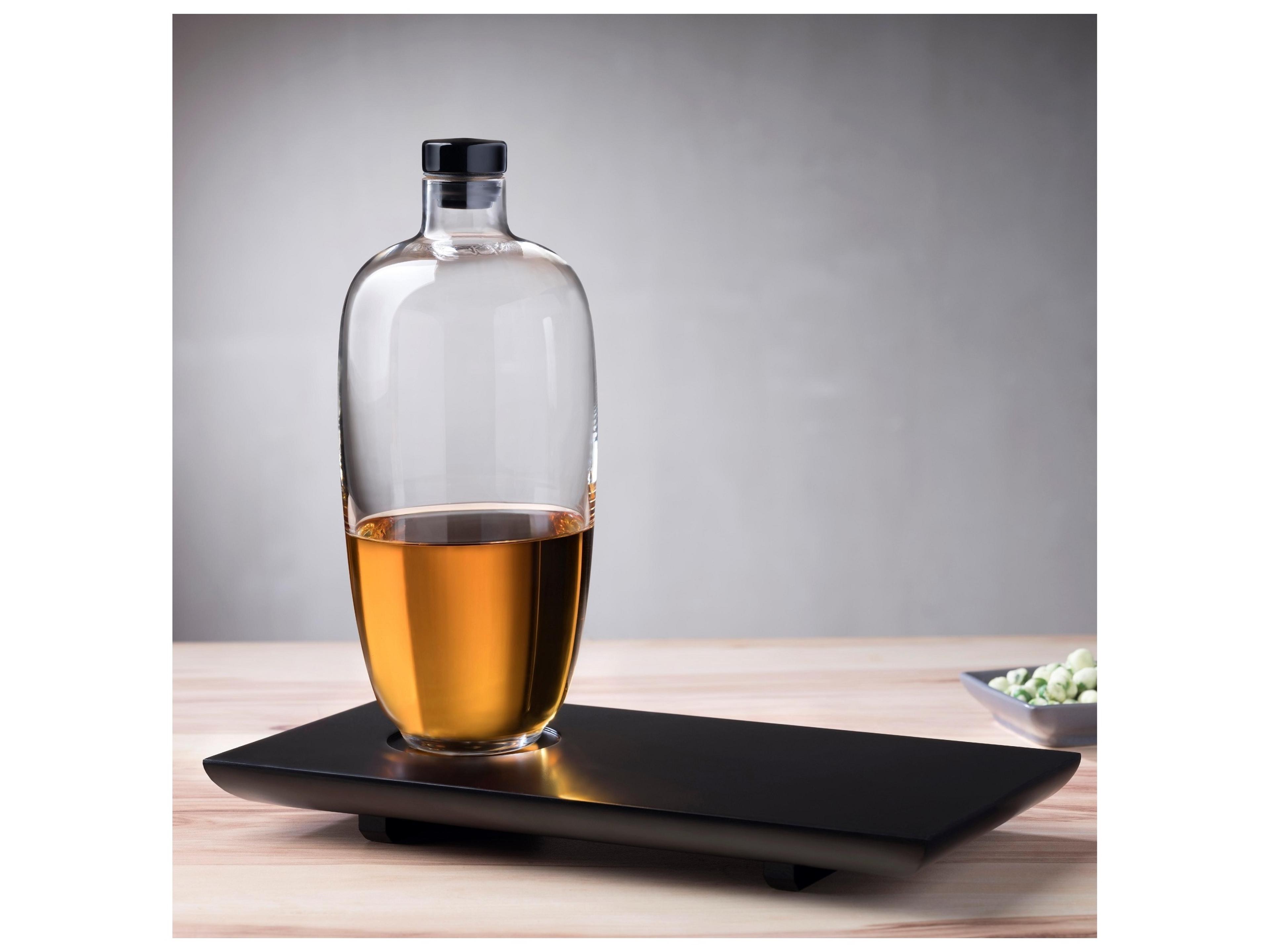 NUDE Malt Clear Whisky Bottle with Wooden Tray