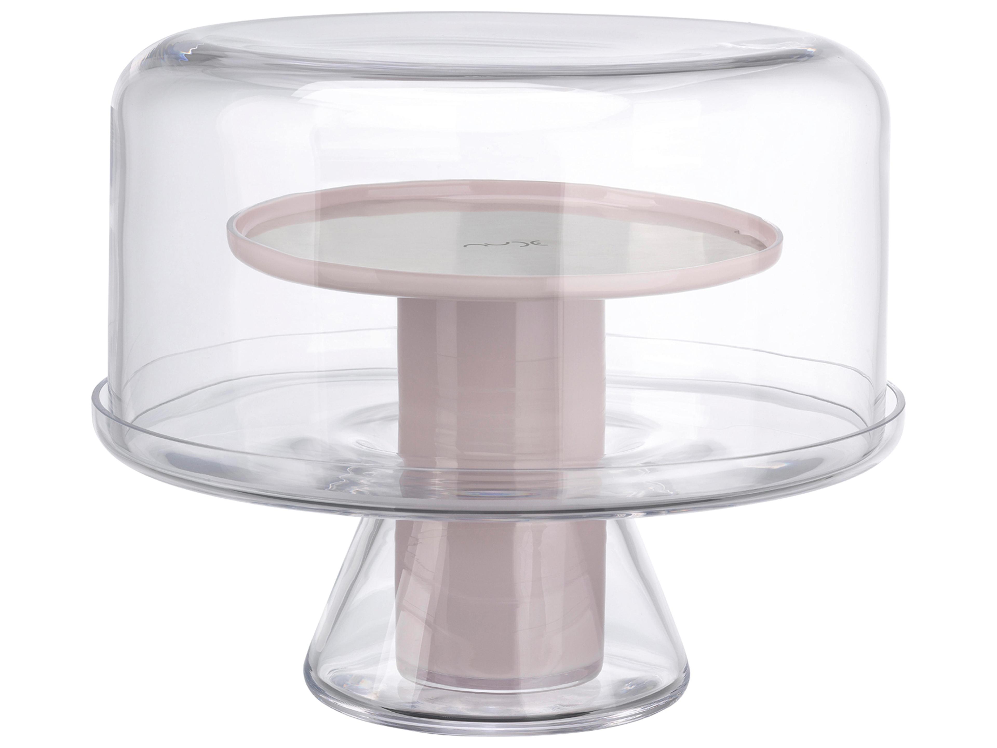 Bloom Clear Opal Pink Cake Stand with Dome