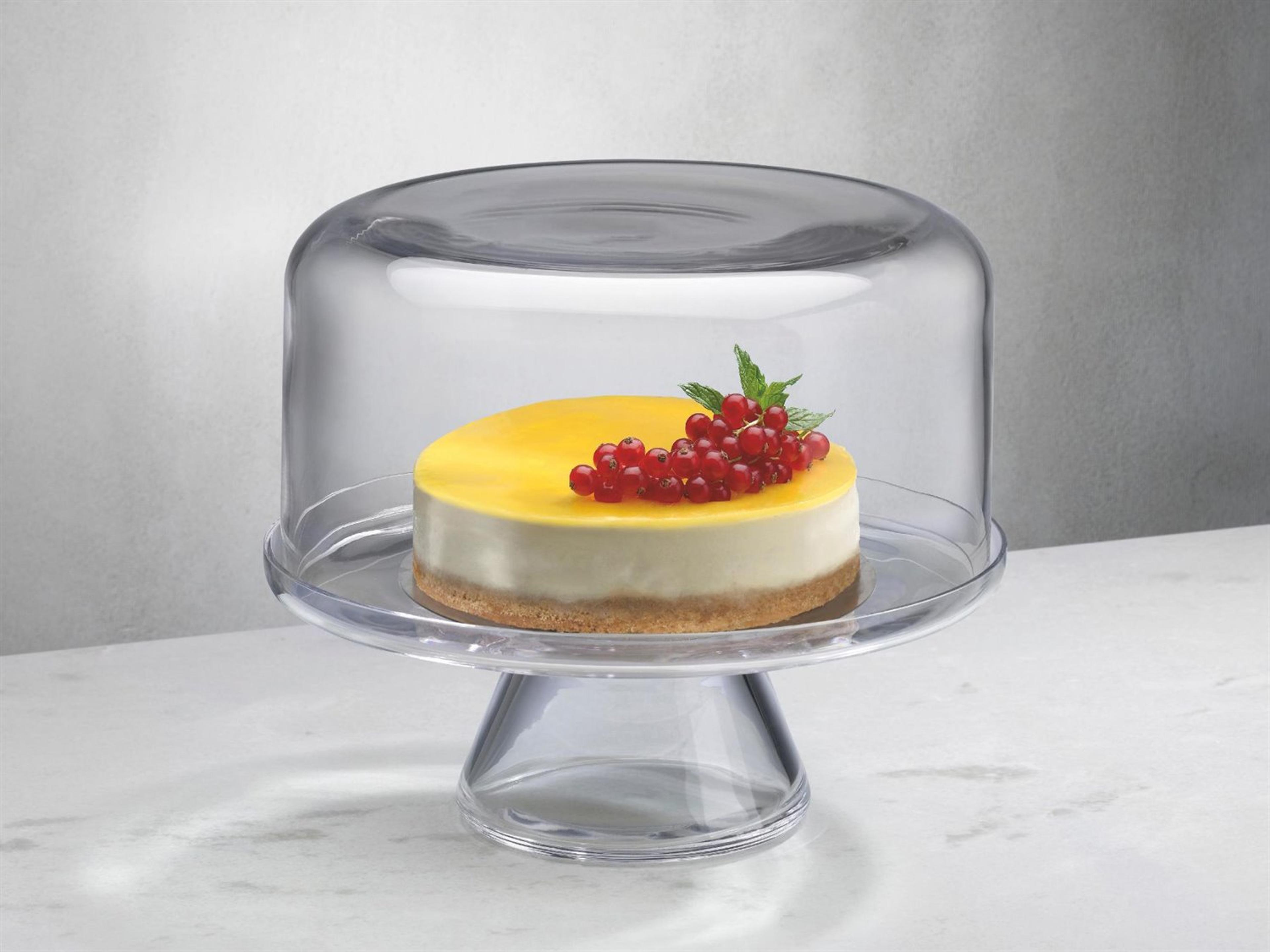 NUDE Bloom Clear Opal Pink Cake Stand with Dome