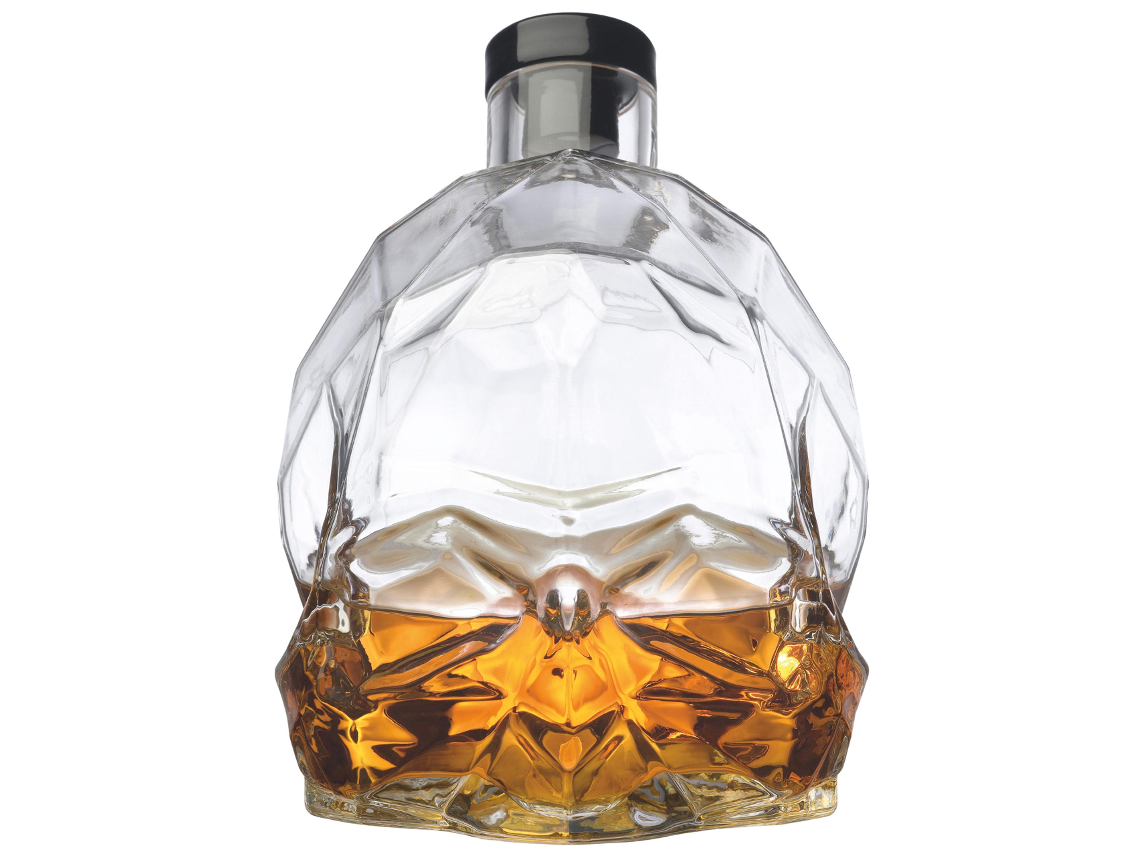 NUDE Memento Mori Clear Black Whisky Bottle