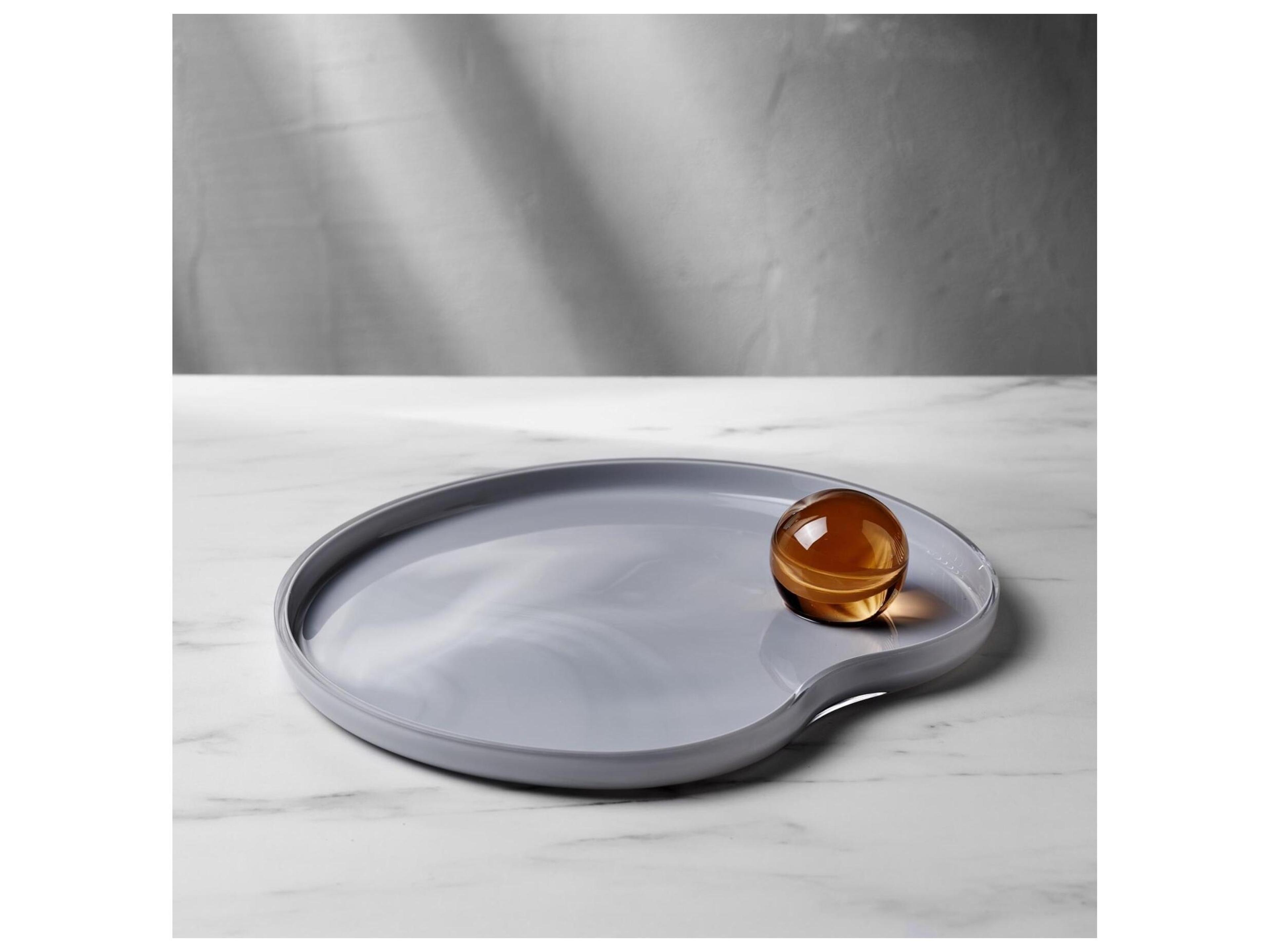 NUDE Juno Opal Grey Appricot Serving Plate