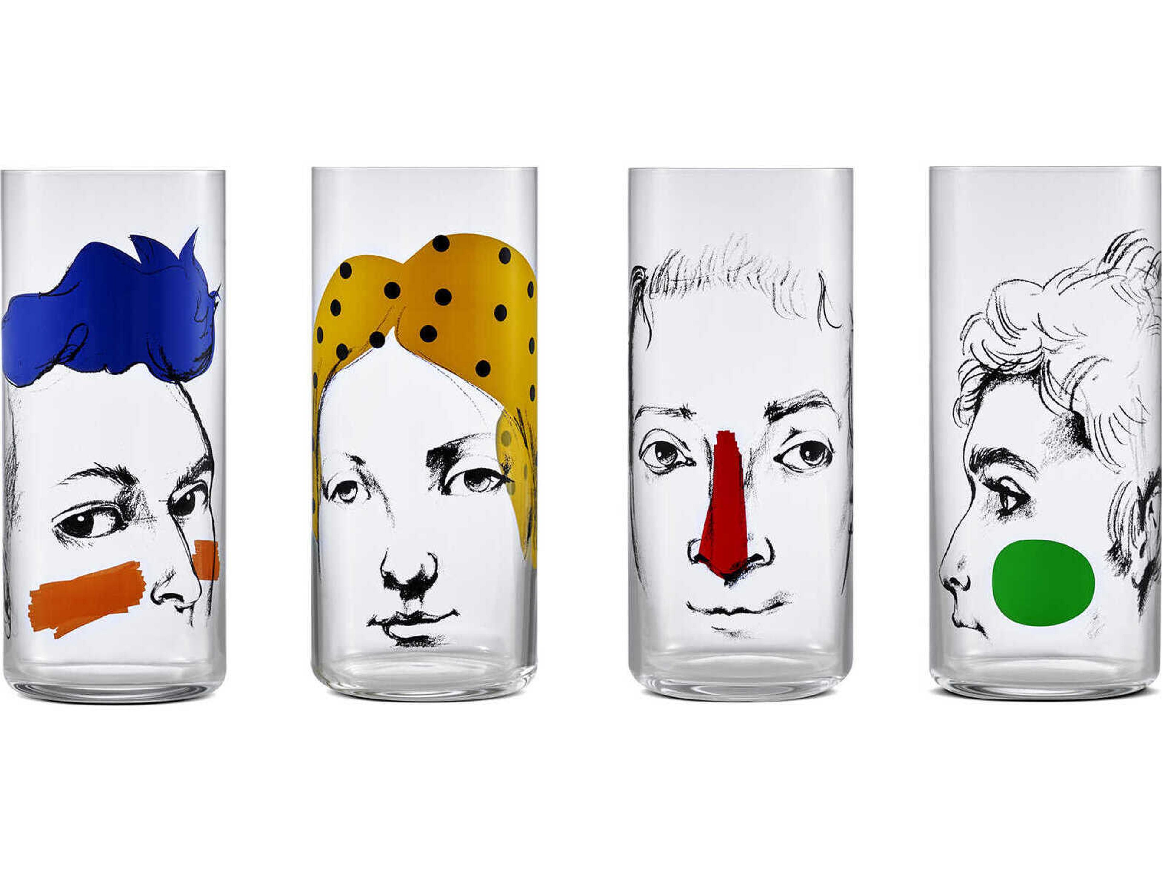 Shade High Ball Glasses Set of 4 Modern Crystal Drinkware