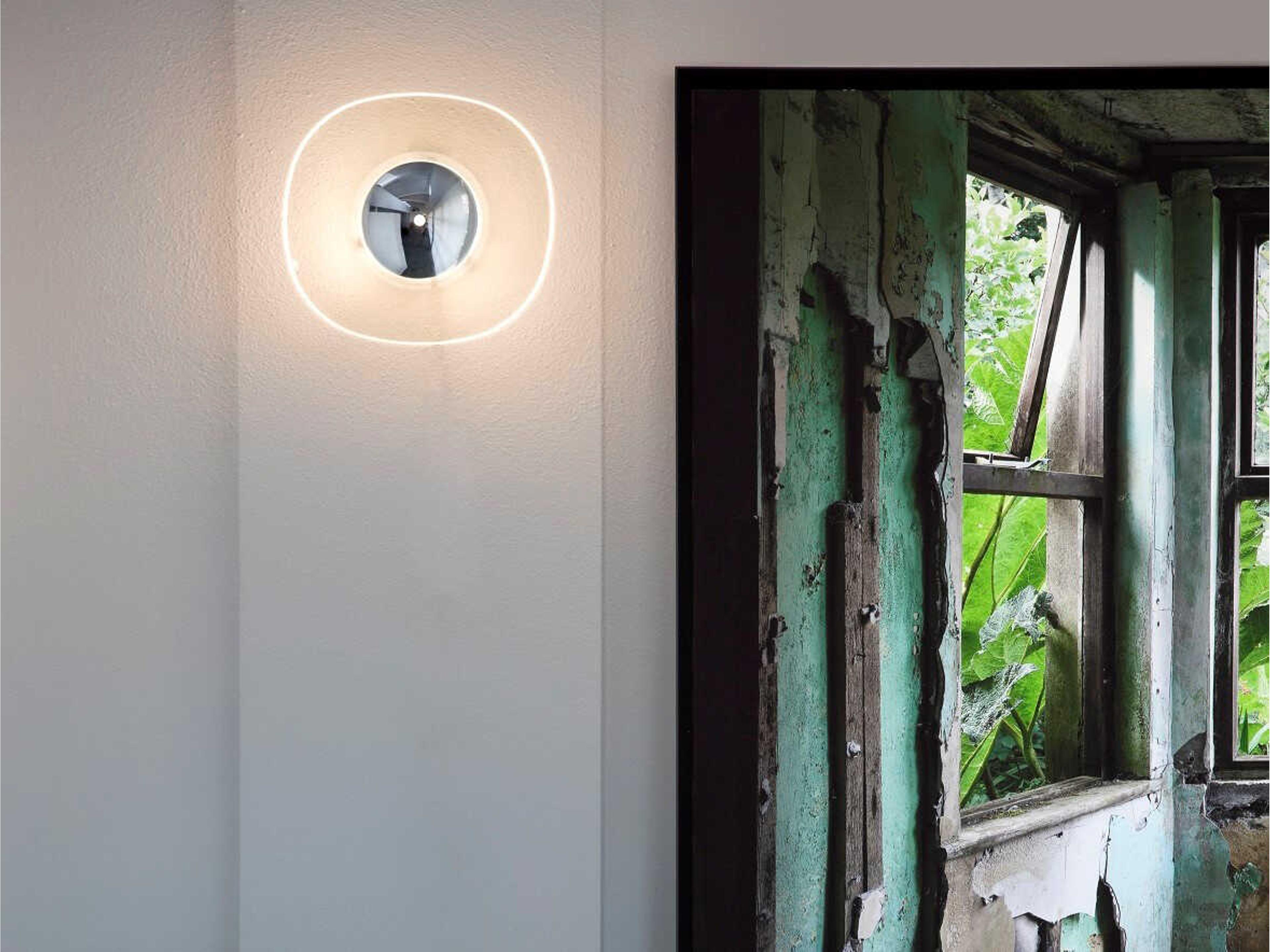 Oluce Yolk 1-Light Nickel Clear Glass Wall Sconce