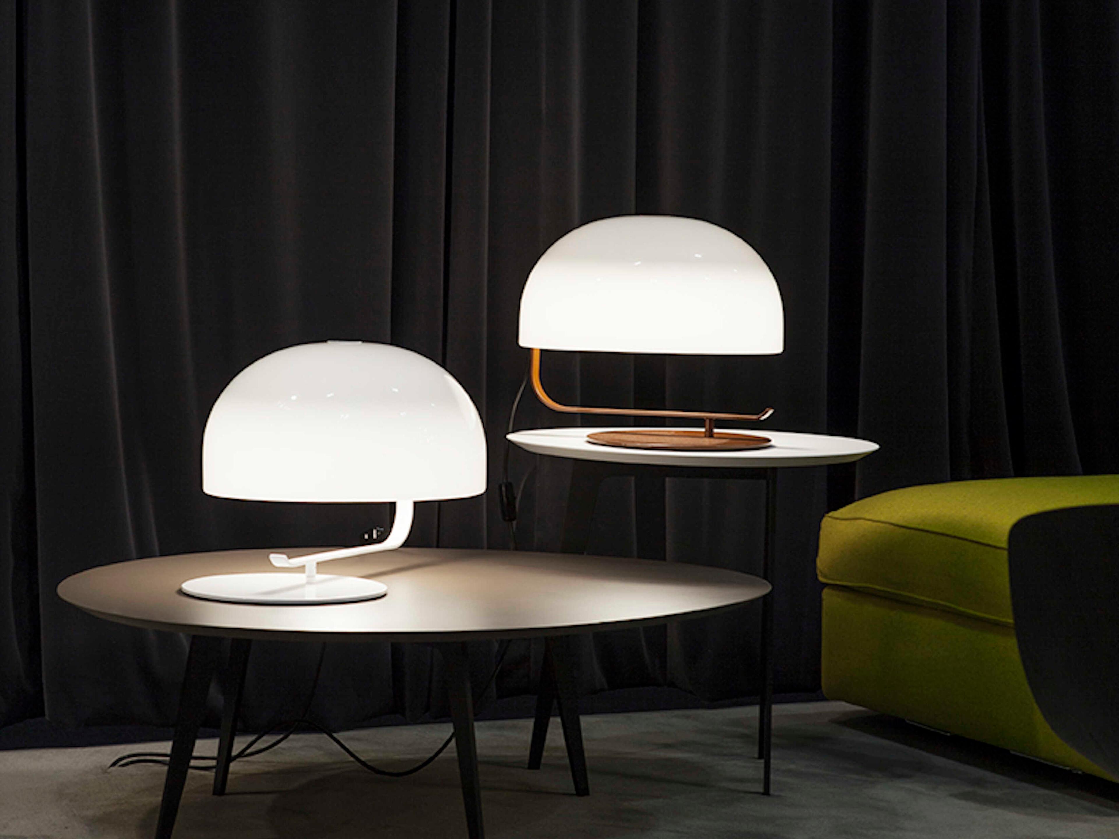 Oluce Zanuso White Chrome Table Lamp