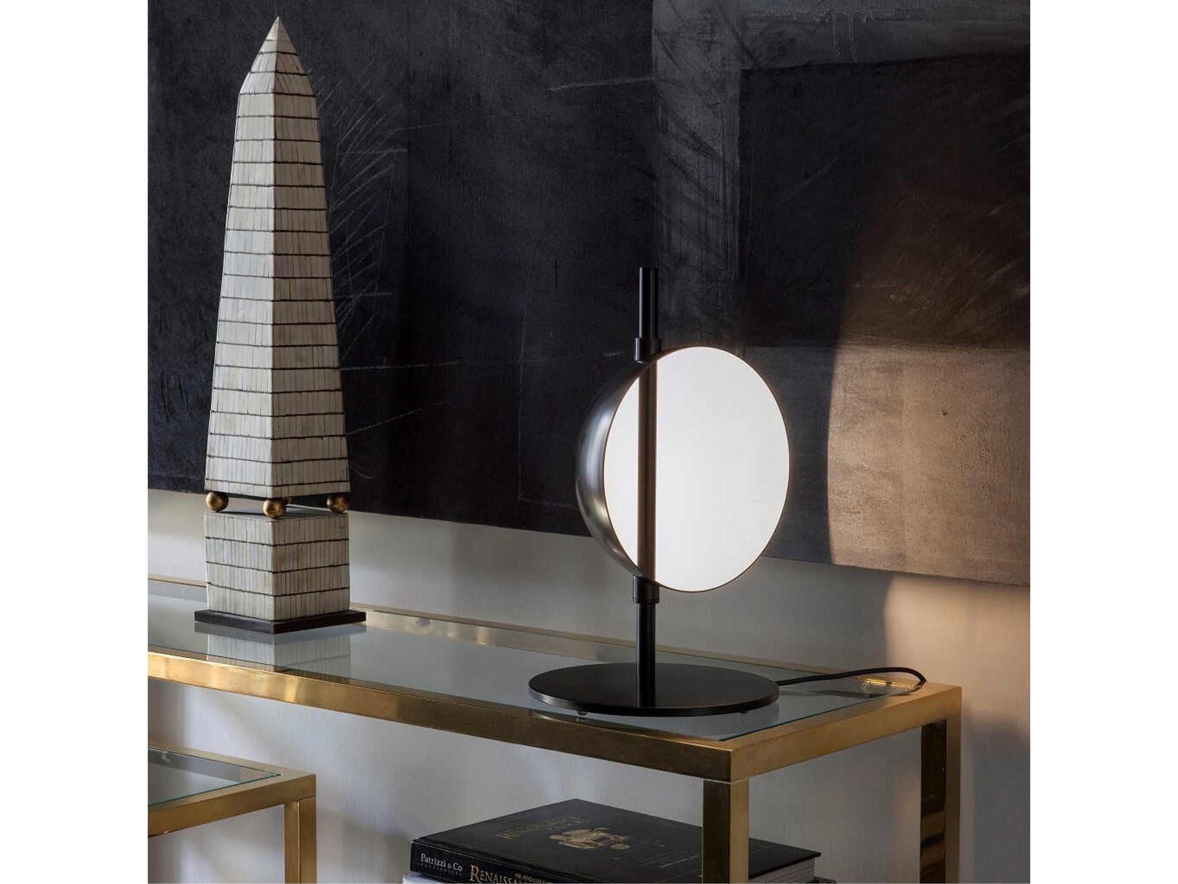 Oluce Superluna Black LED Table Lamp