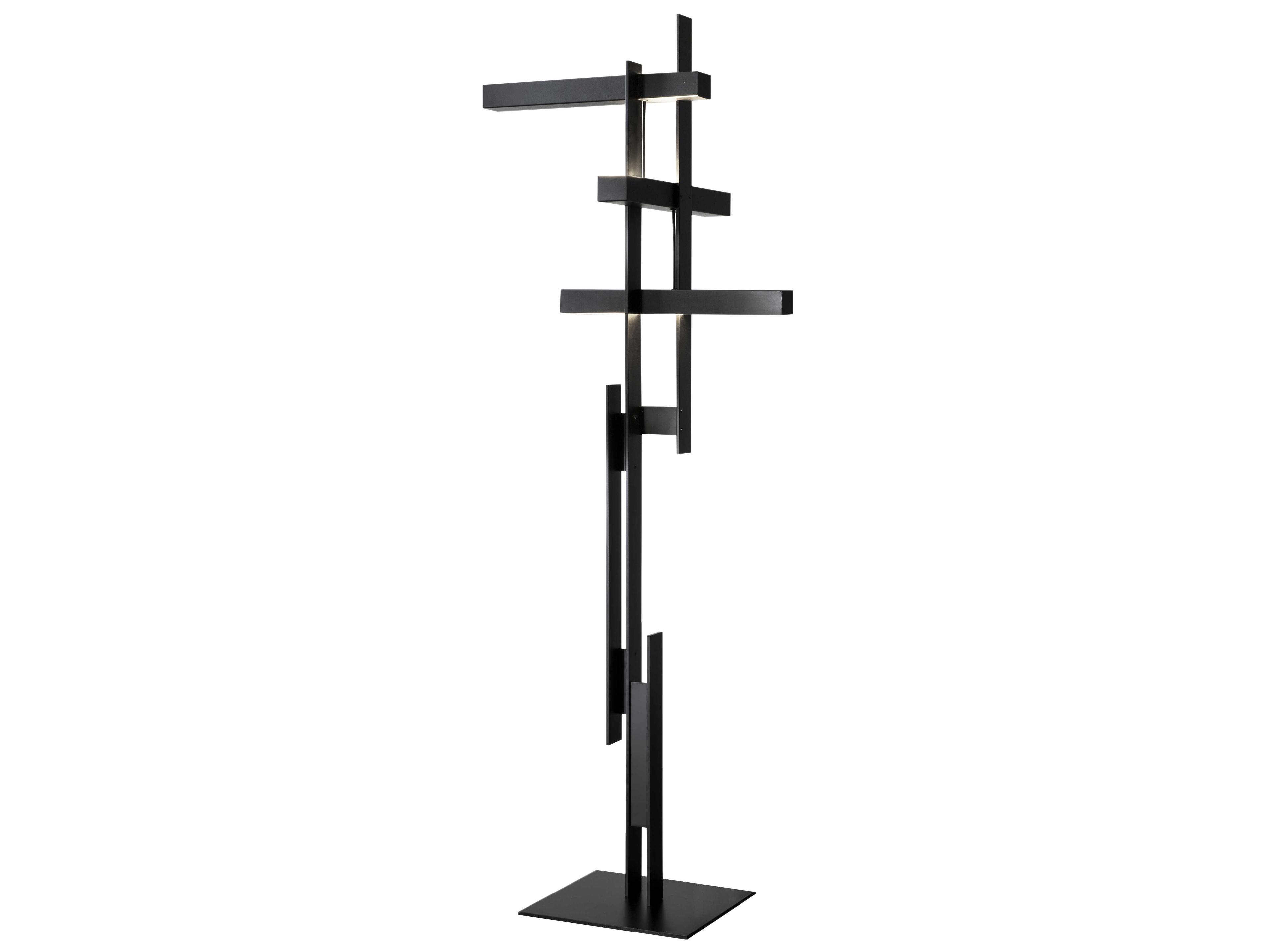 Las Matt Black Grey LED Floor Lamp